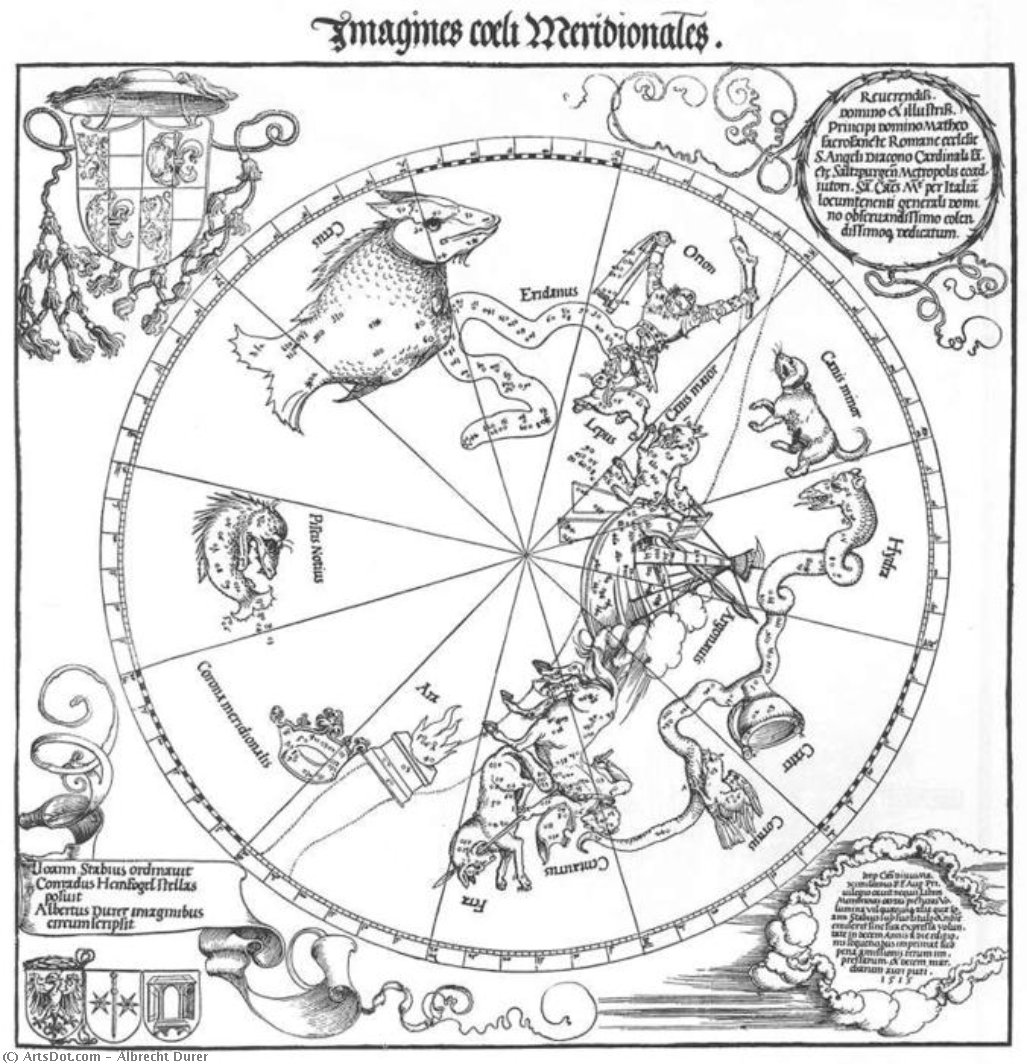 The Southern Hemisphere Of The Celestial Globe — Αλβέρτης Ντýρερ