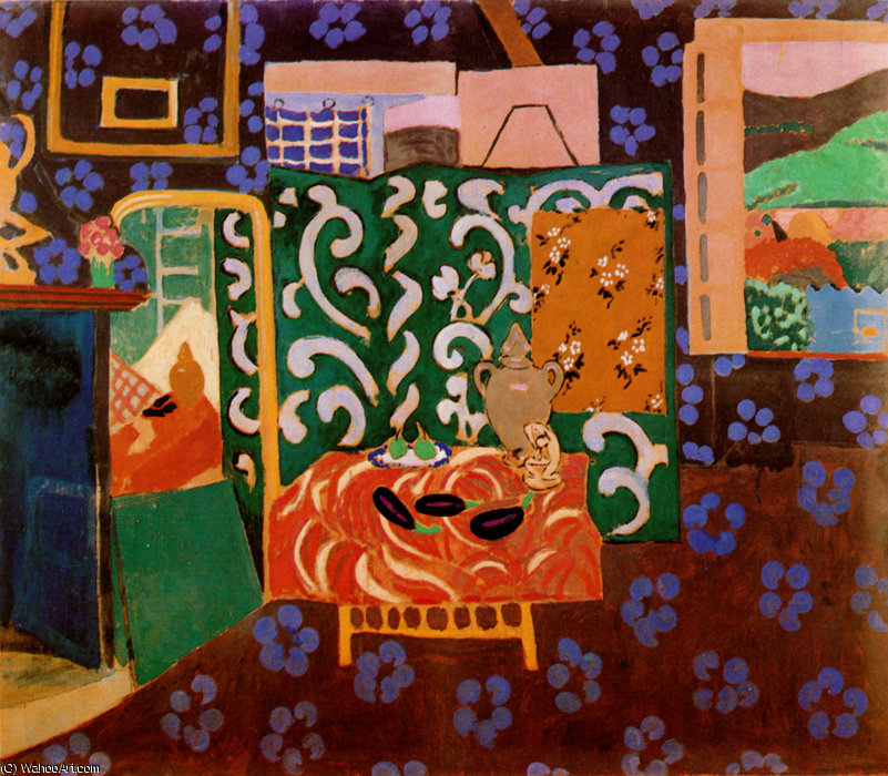 Intérieur Aux Aubergines Technique Mixte Sur Toile Grenoble, Musée Des Beaux-arts — Henri Matisse