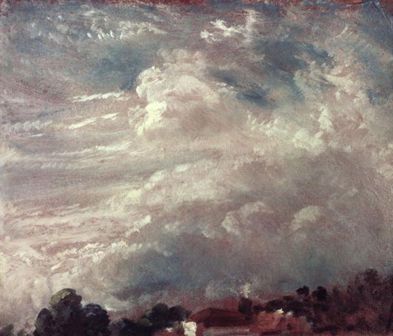 Wolkenstudie Mit Horizont Von Bäumen — John Constable