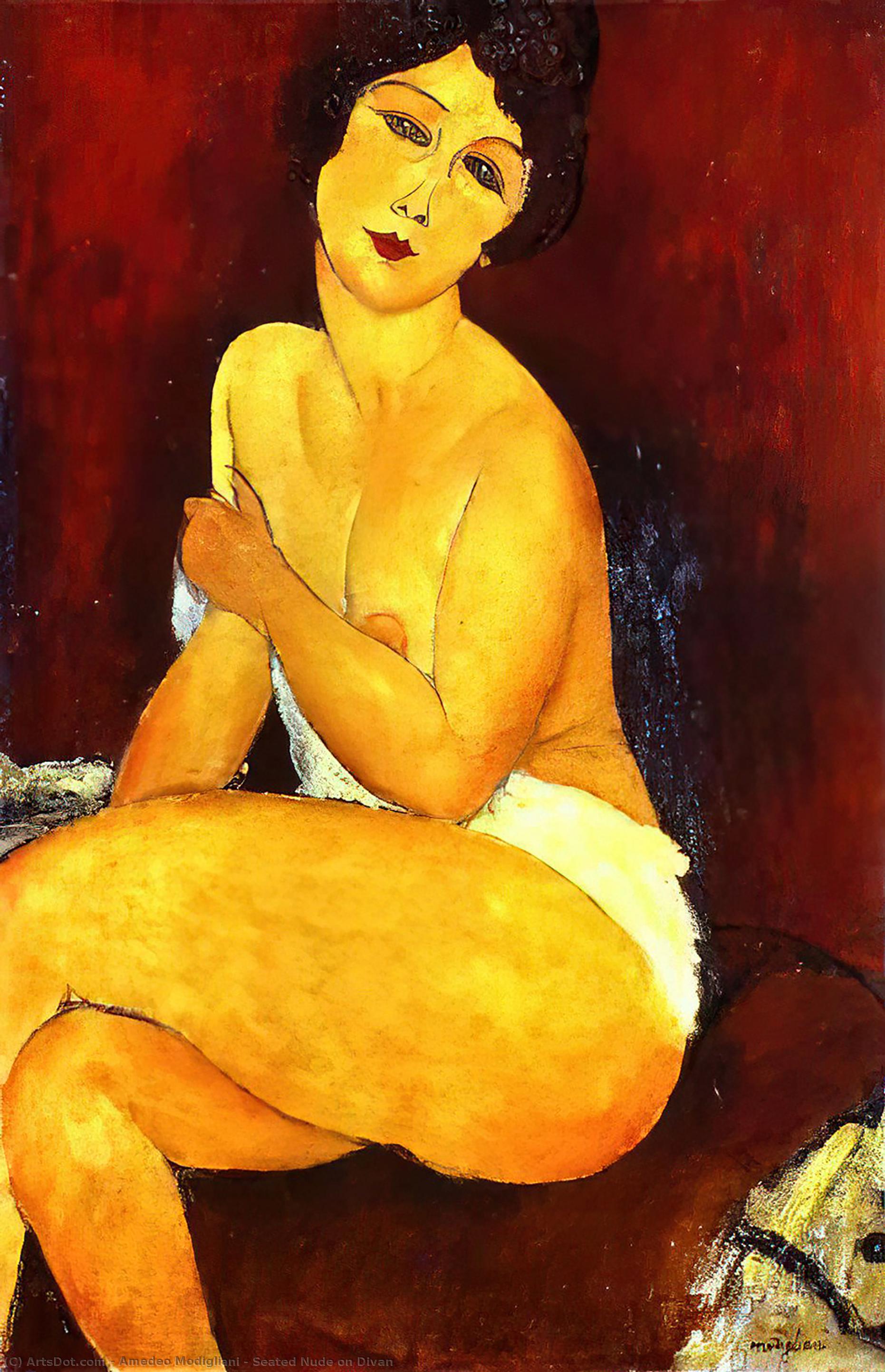 Nudo Seduto Su Divano — Amedeo Modigliani