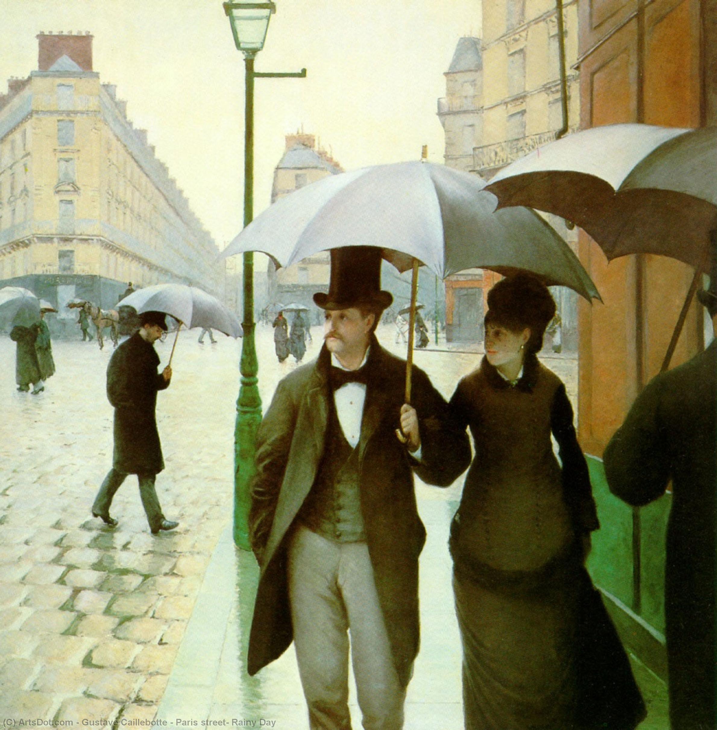 Strada Parisiană, Zi De Plură — Gustave Caillebotte