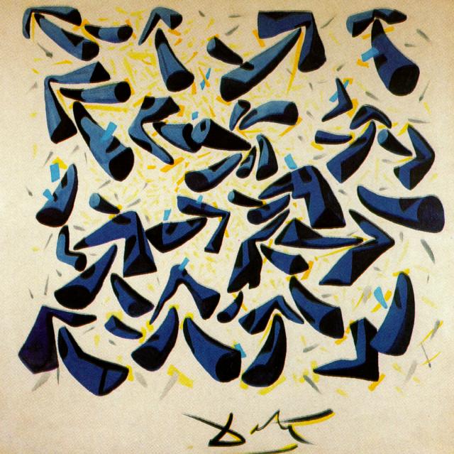 Blue Horns. Design For A Scarf, 1955 — 萨尔瓦多·达利