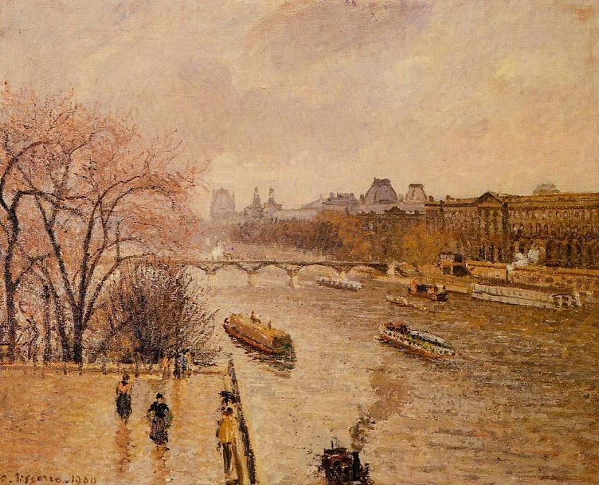 Louvre După-amiază Ploioasă — Camille Pissarro
