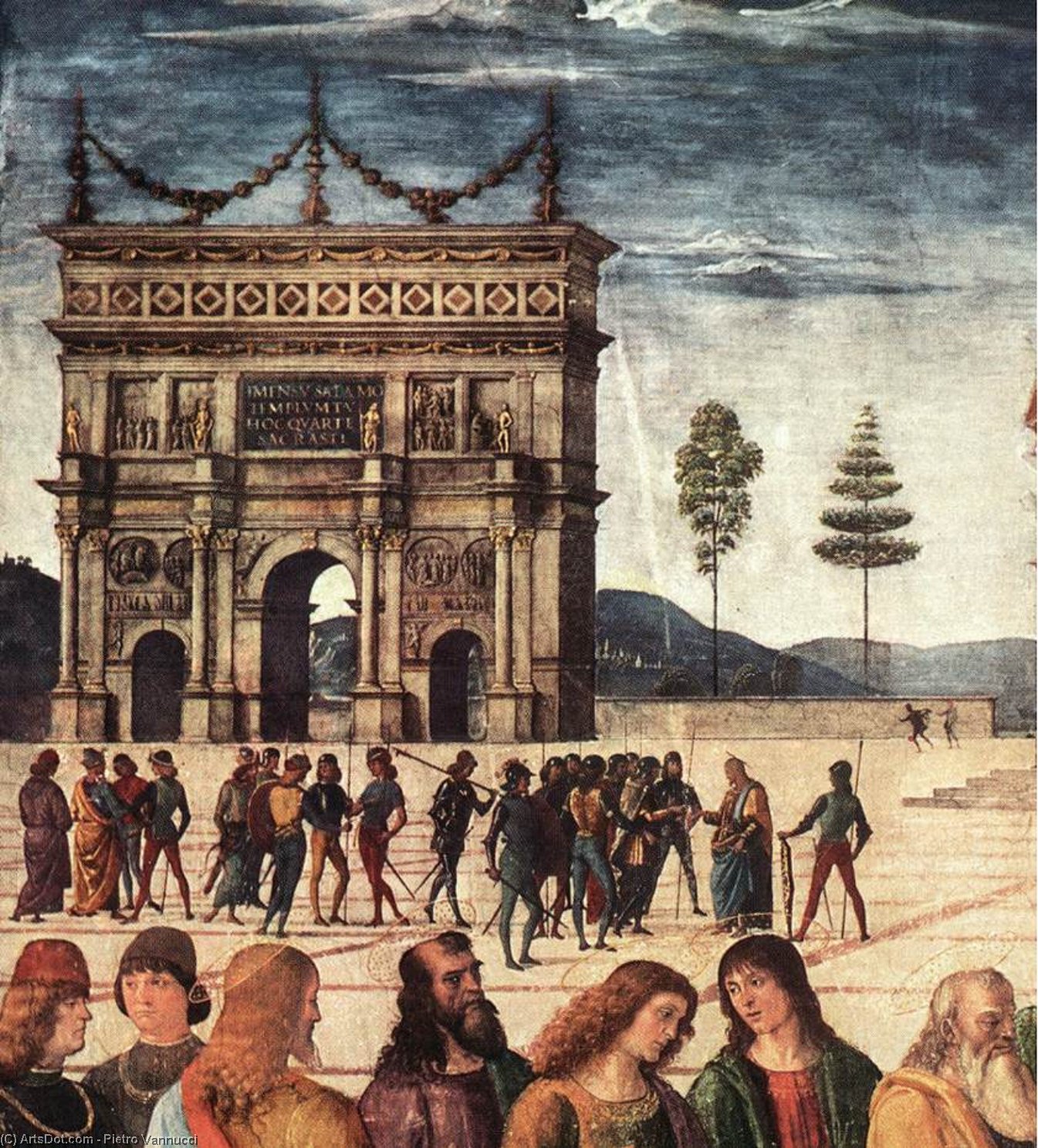Kristus Överlämnar Nycklar Till Sankt Peter (detalj 2) — Pietro Perugino