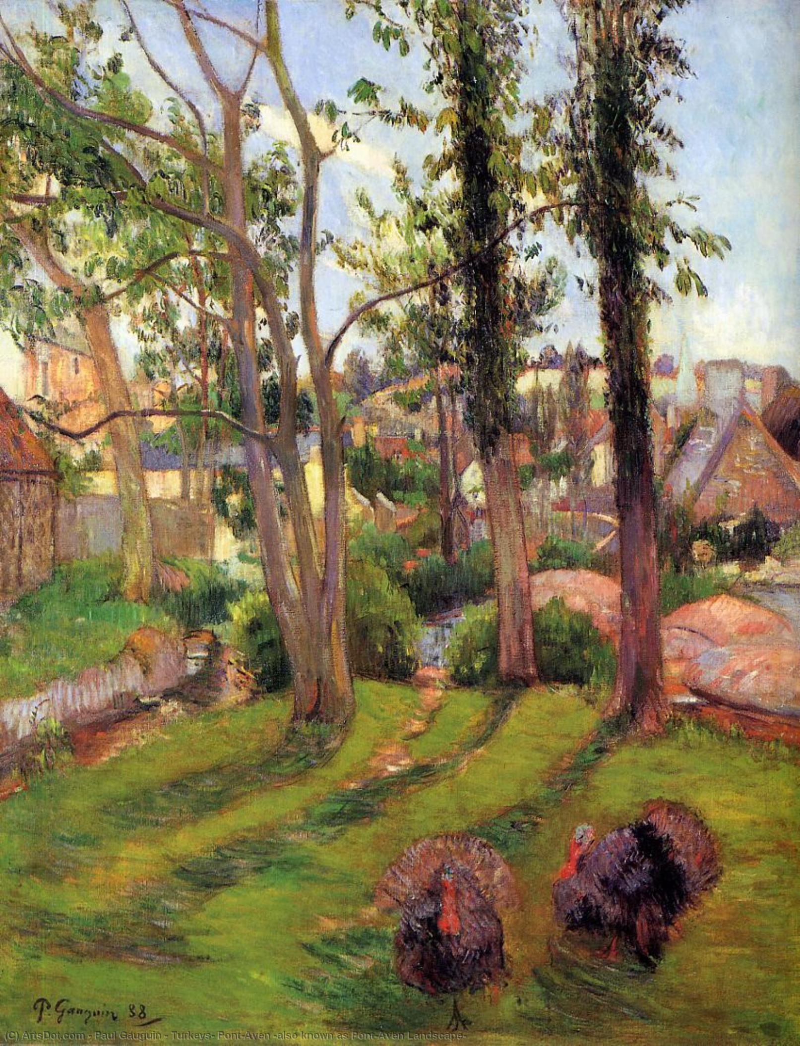 Tavuklar, Pont-aven (aynı Zamanda Pont-aven Manzarası) — Eugène Henri Paul Gauguin
