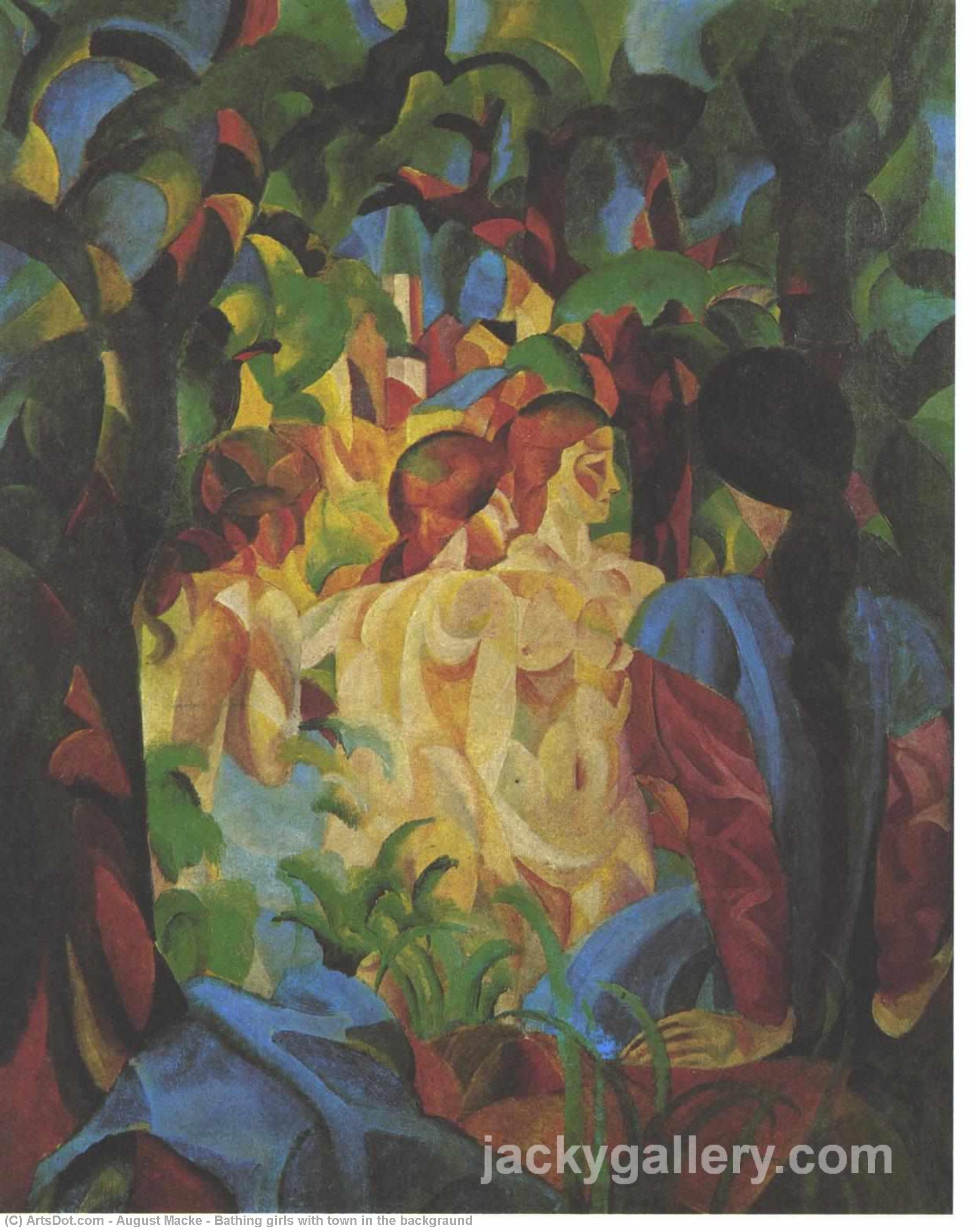 Baderpiger Med By Baggrund — August Macke
