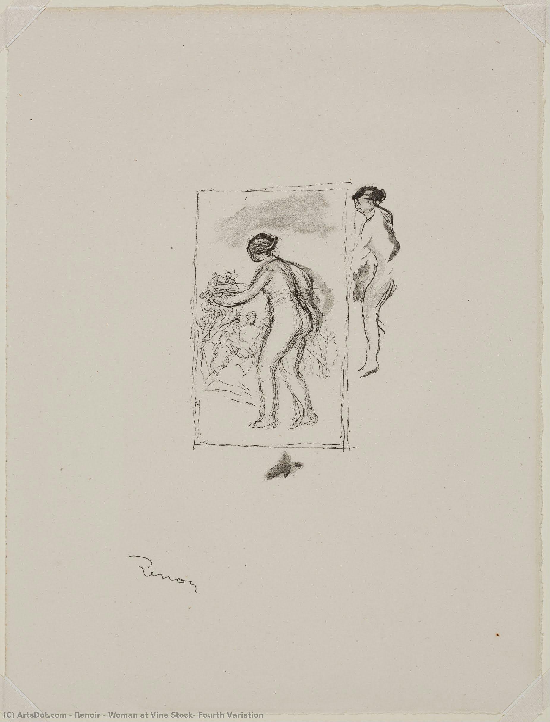 Woman At Vine Stock, Fourth Variation — Pierre-auguste Renoir