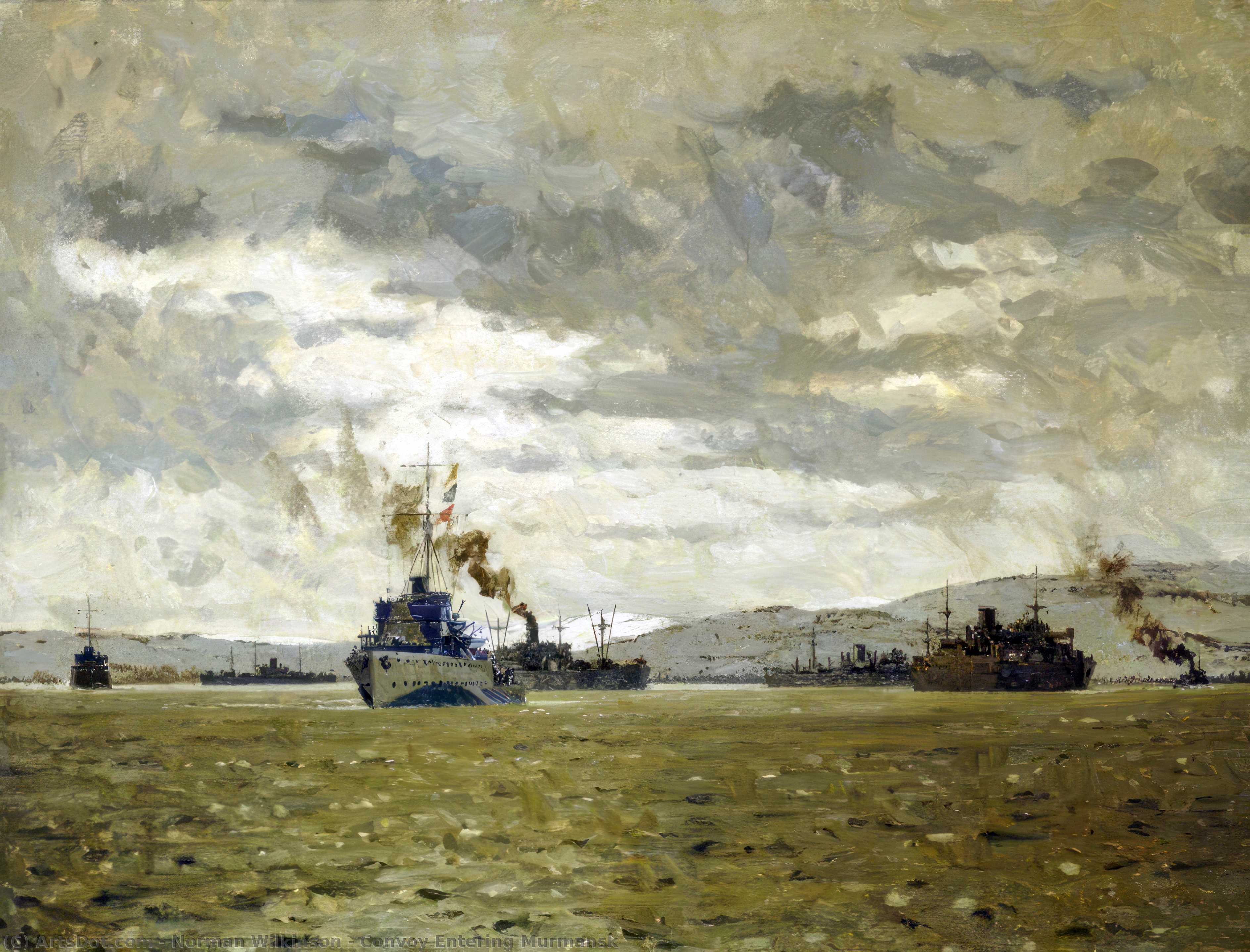 Convoy Entering Murmansk — Norman Wilkinson
