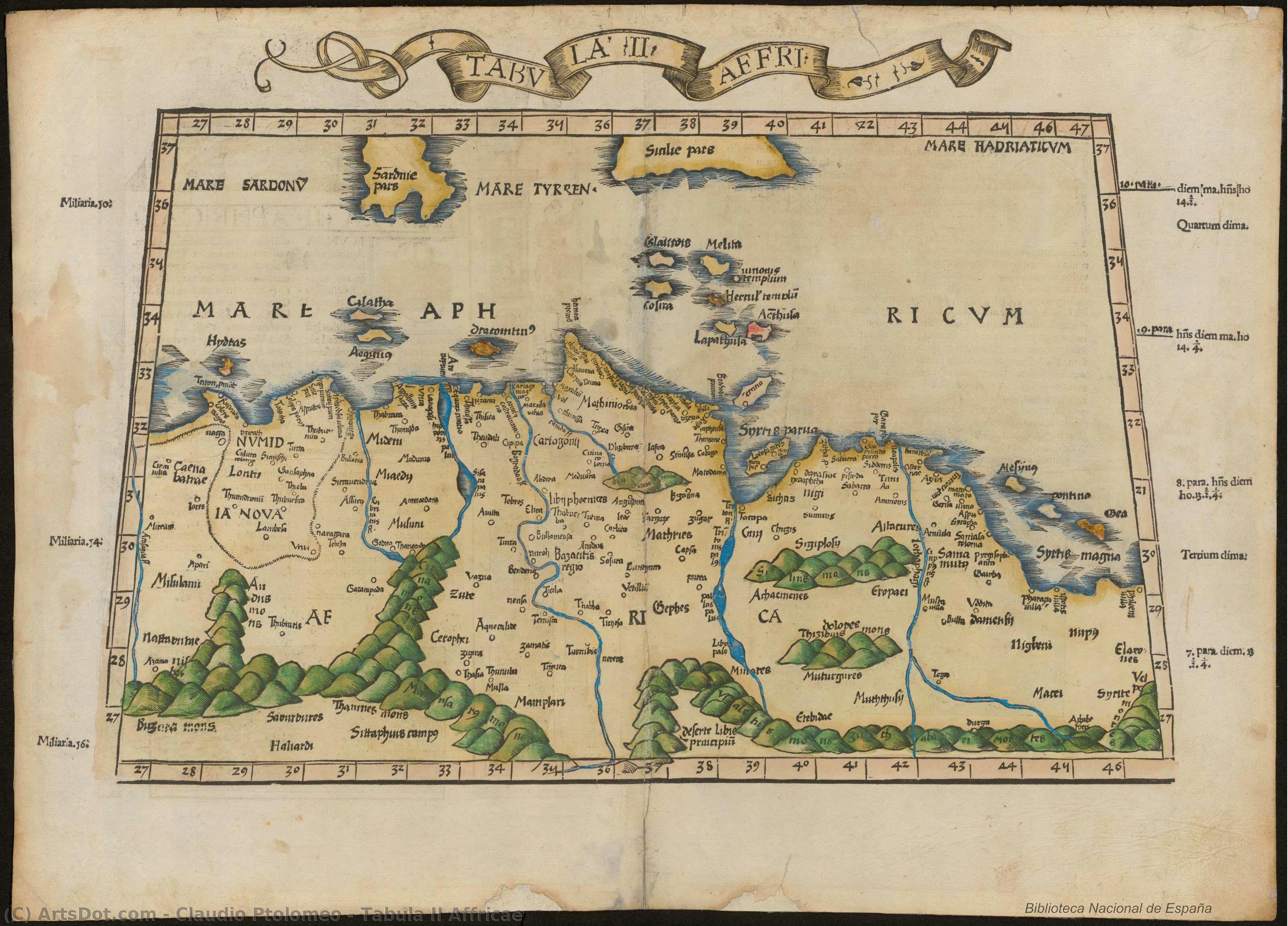 Tabula Ii Affricae — Claudio Ptolomeo