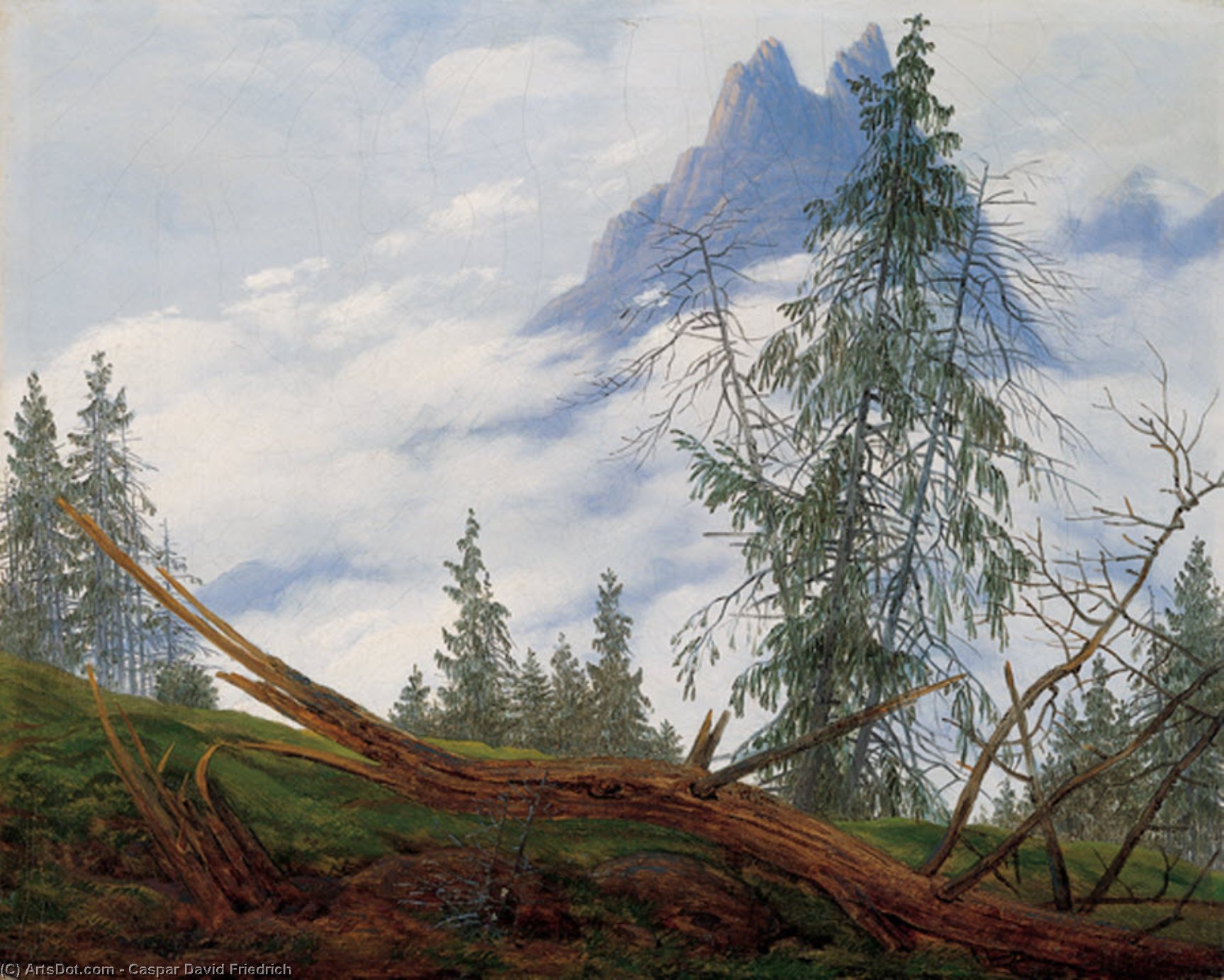 Mountain Peak With Drifting Clouds — Caspar David Friedrich