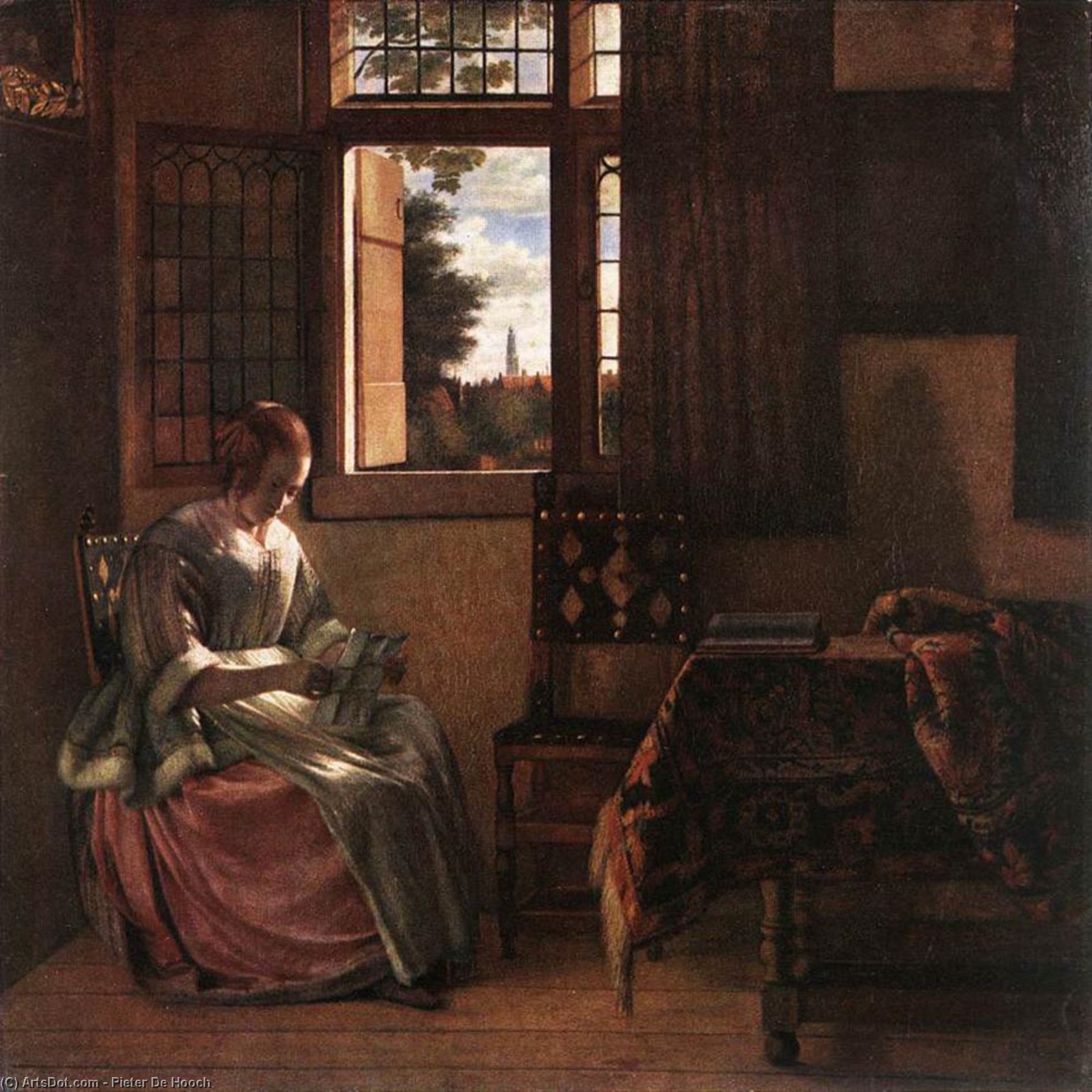 Žena Koja Čita Pismo — Pieter De Hooch