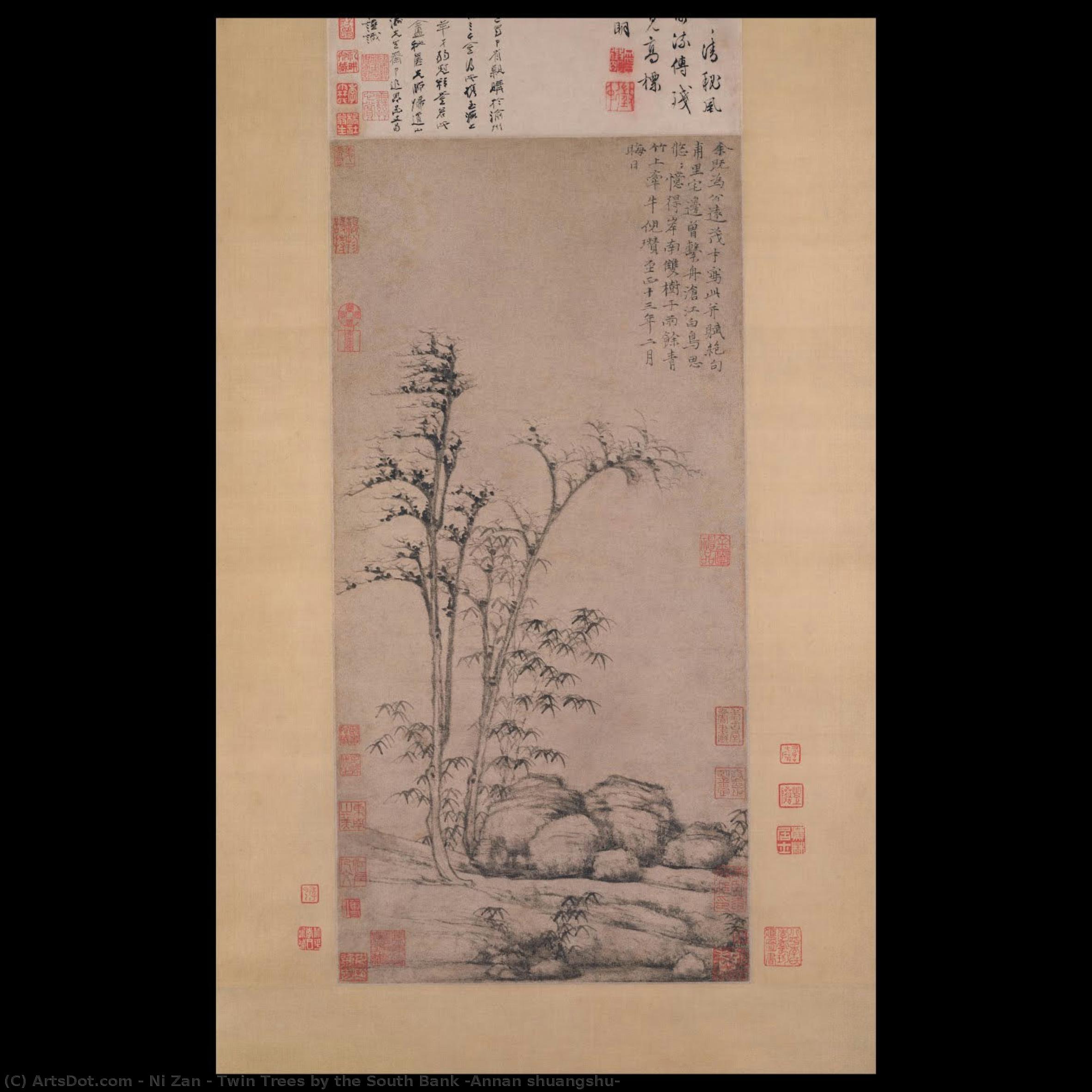Twin Trees By The South Bank (annan Shuangshu) — Ni Zan