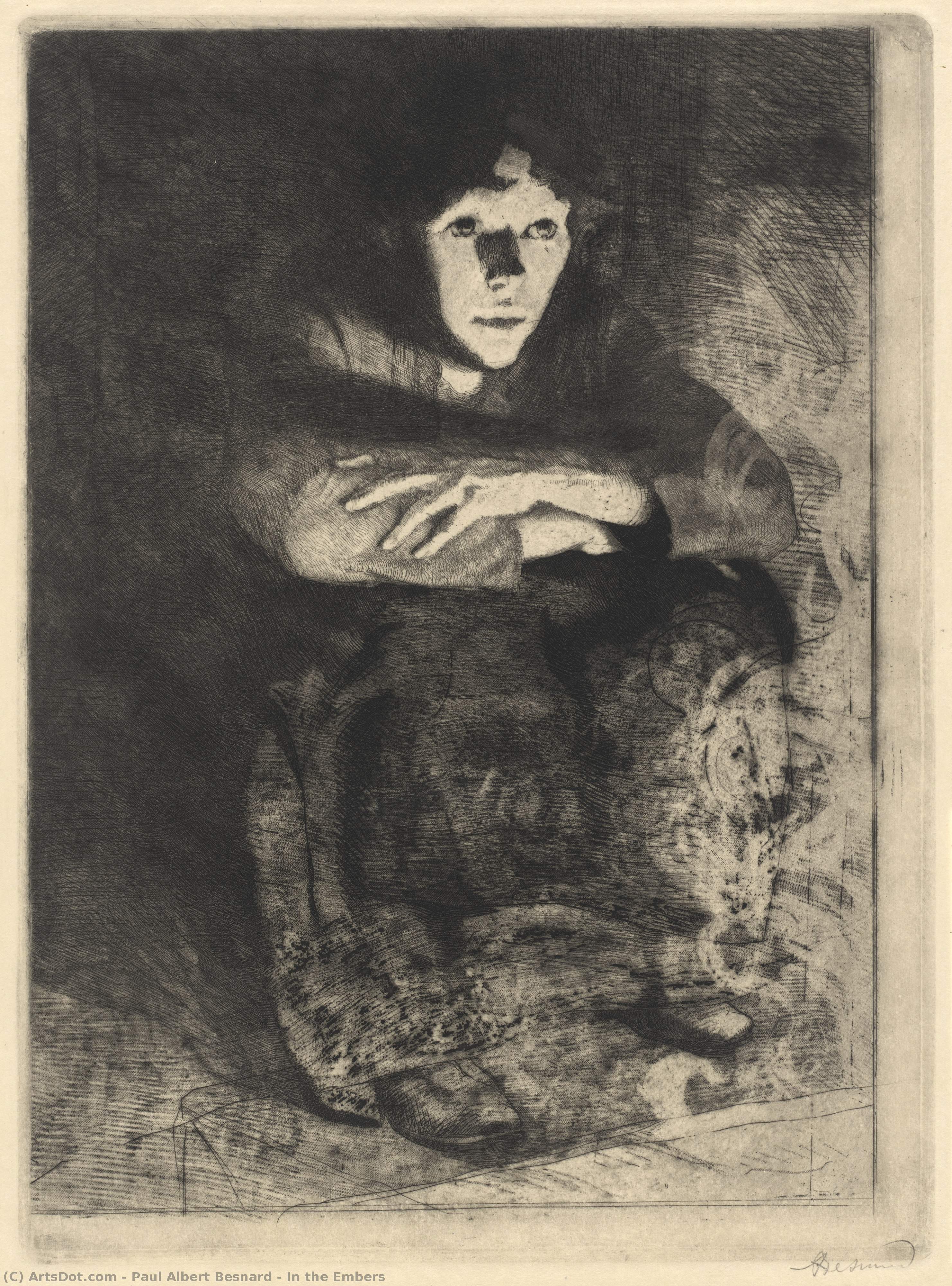 In The Embers — Paul Albert Besnard