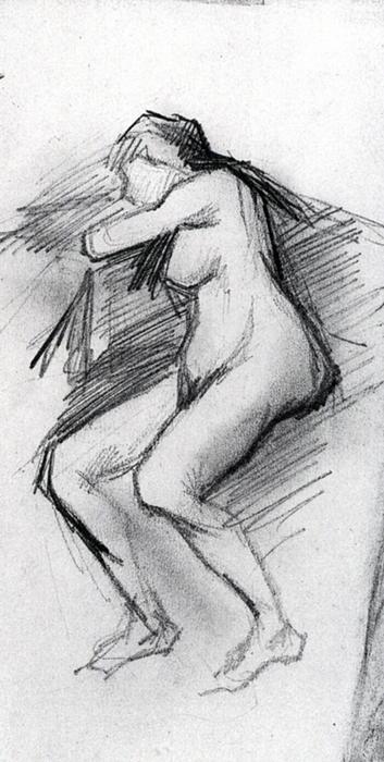 Nude Sentada — Vincent Willem Van Gogh