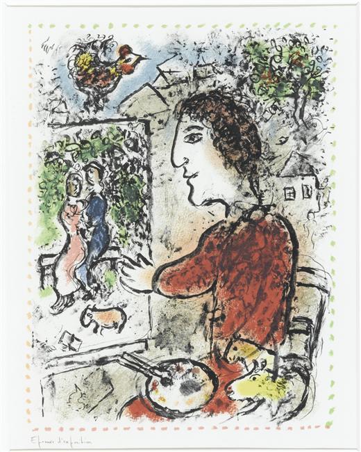 The Painter In Red Jacket — Marc Chagall