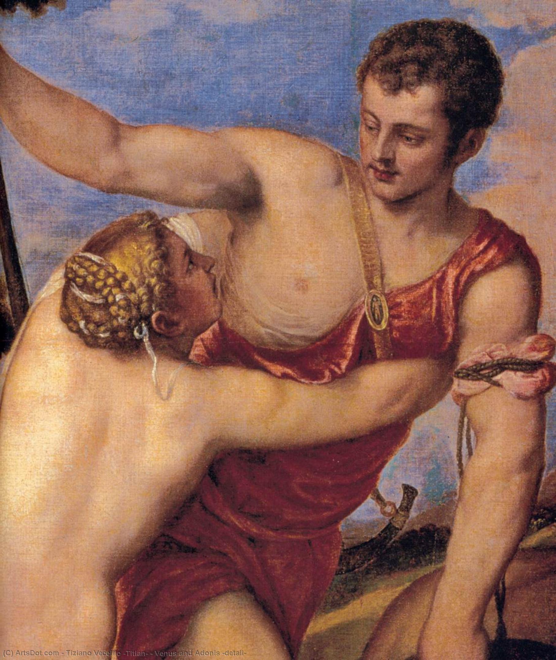 Venus And Adonis (detail) — Titian