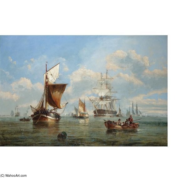 Shipping At Anchor Off The Coast — John Callow