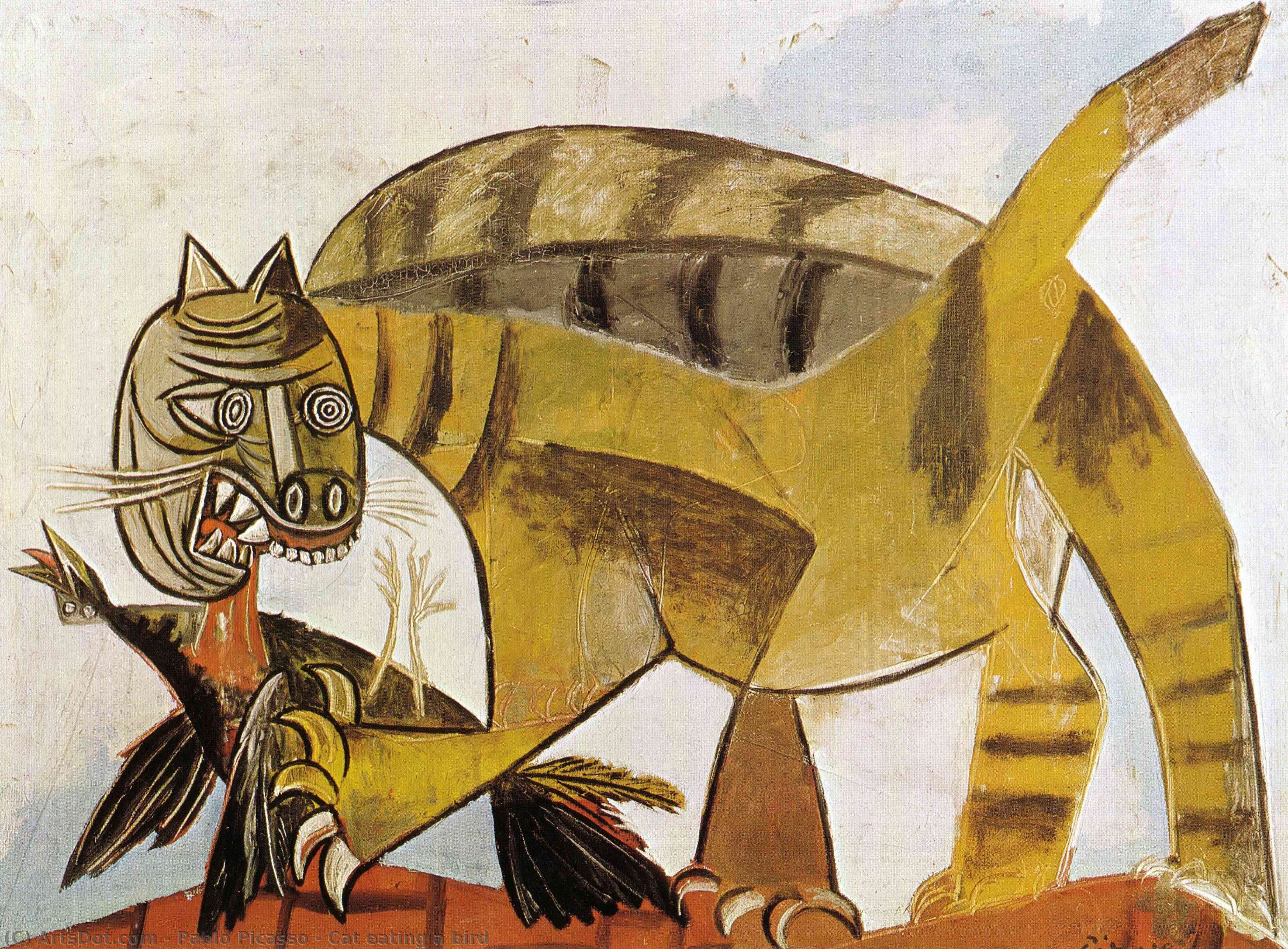 Chat Mangeant Un Oiseau — Pablo Picasso