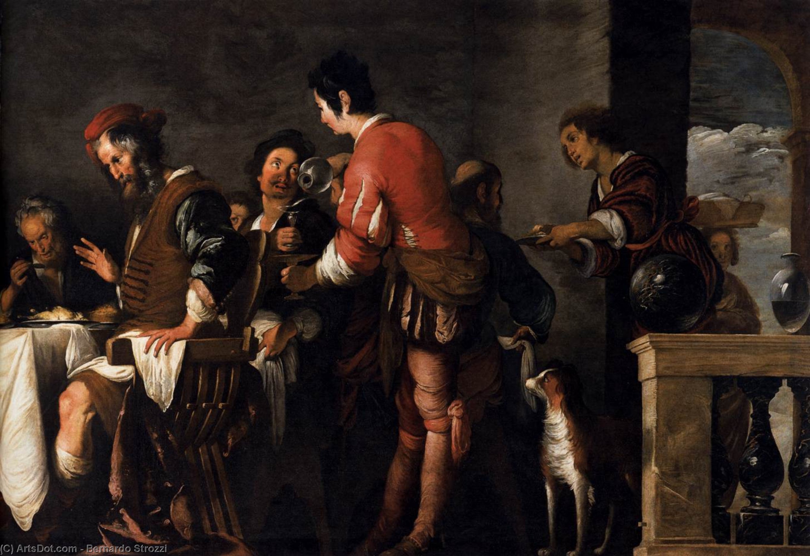 Banquet Chez Simon (détail) — Bernardo Strozzi
