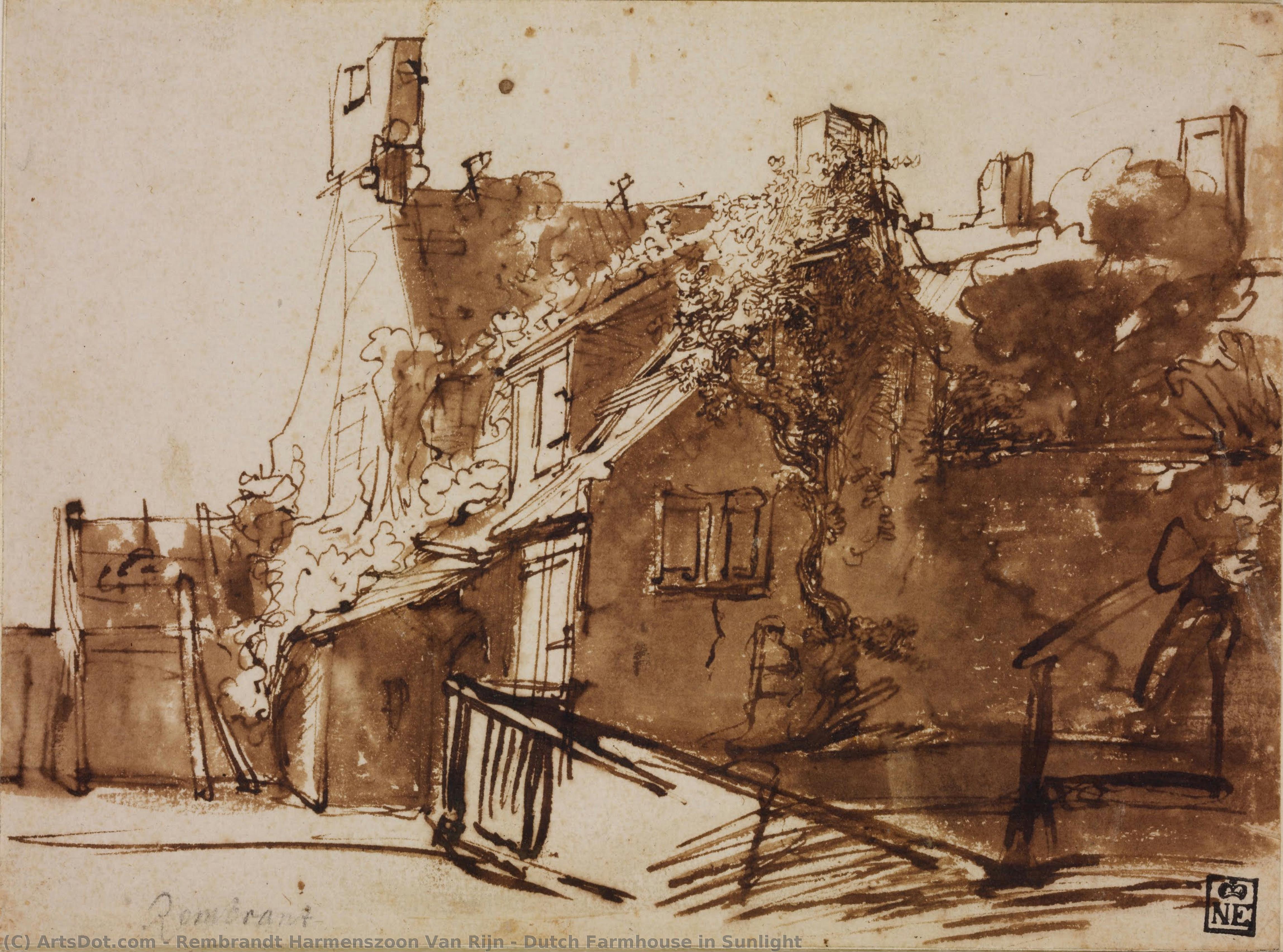 Granja Holandesa Bajo La Luz Del Sol — Rembrandt Van Rijn