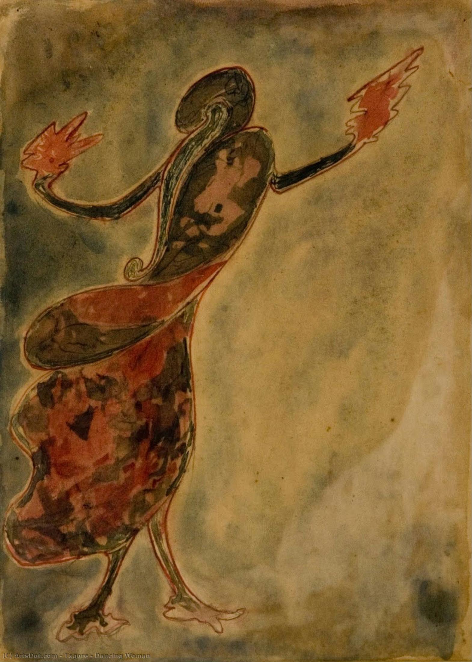 Dansende Kvinde — Rabindranath Thakur