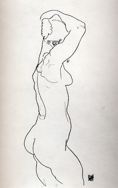 Standing Nude, Facing Right — Egon Schiele