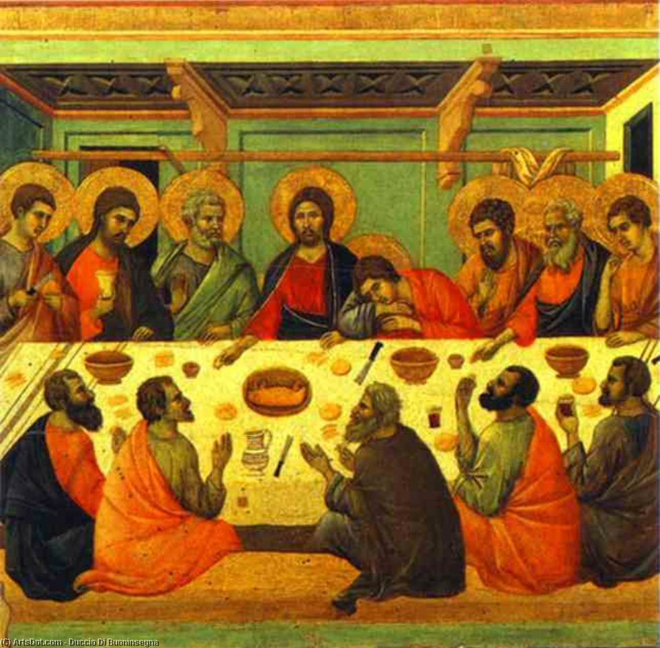 Maestó (back, Central Panel), The Last Supper — Duccio
