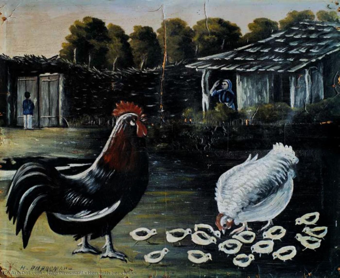 Hen With Her Chicks — Niko Pirosmanišvilis