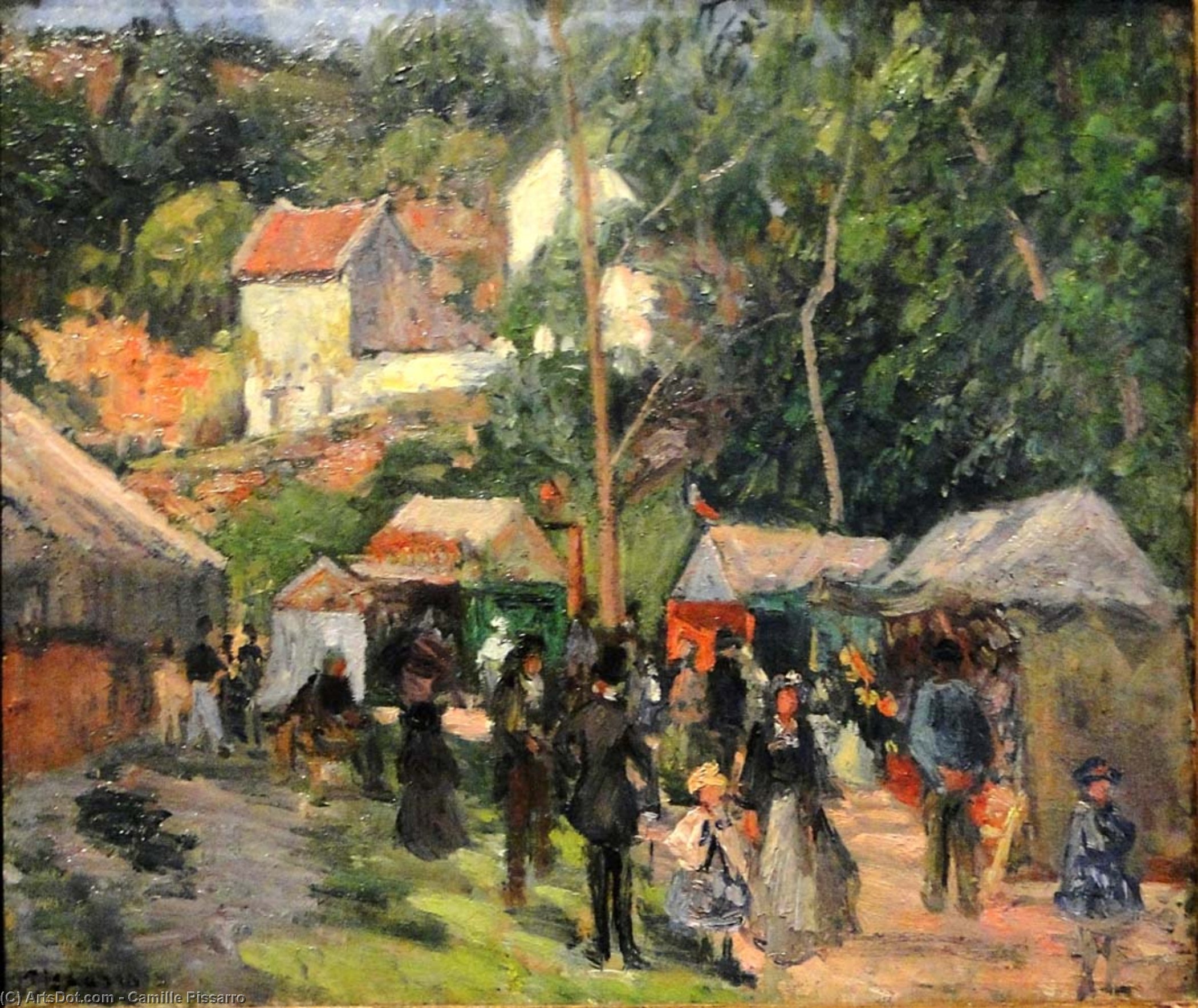 Festival At The Hermitage — Camille Pissarro