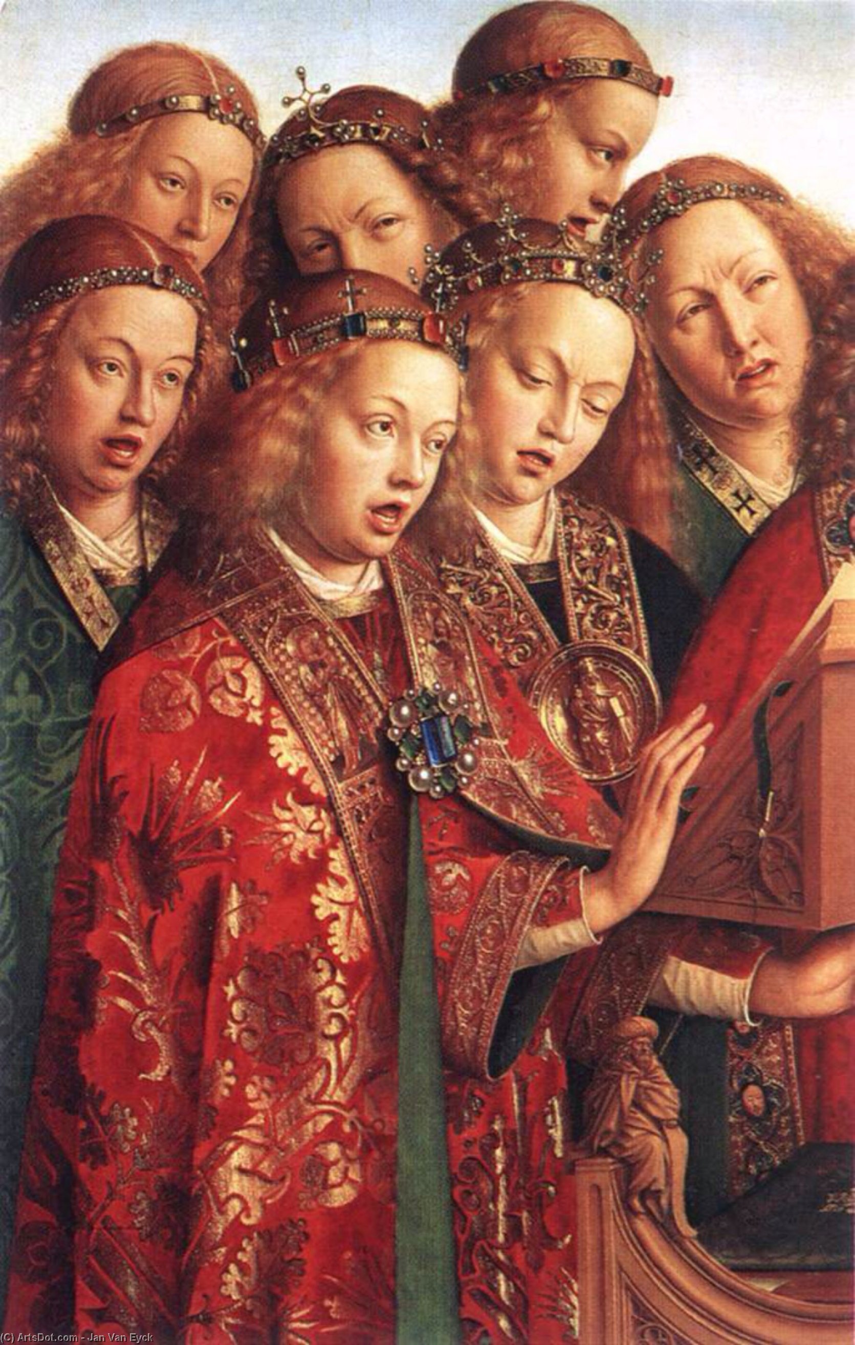 The Ghent Altarpiece: Singing Angels (detail) — Jan Van Ejck