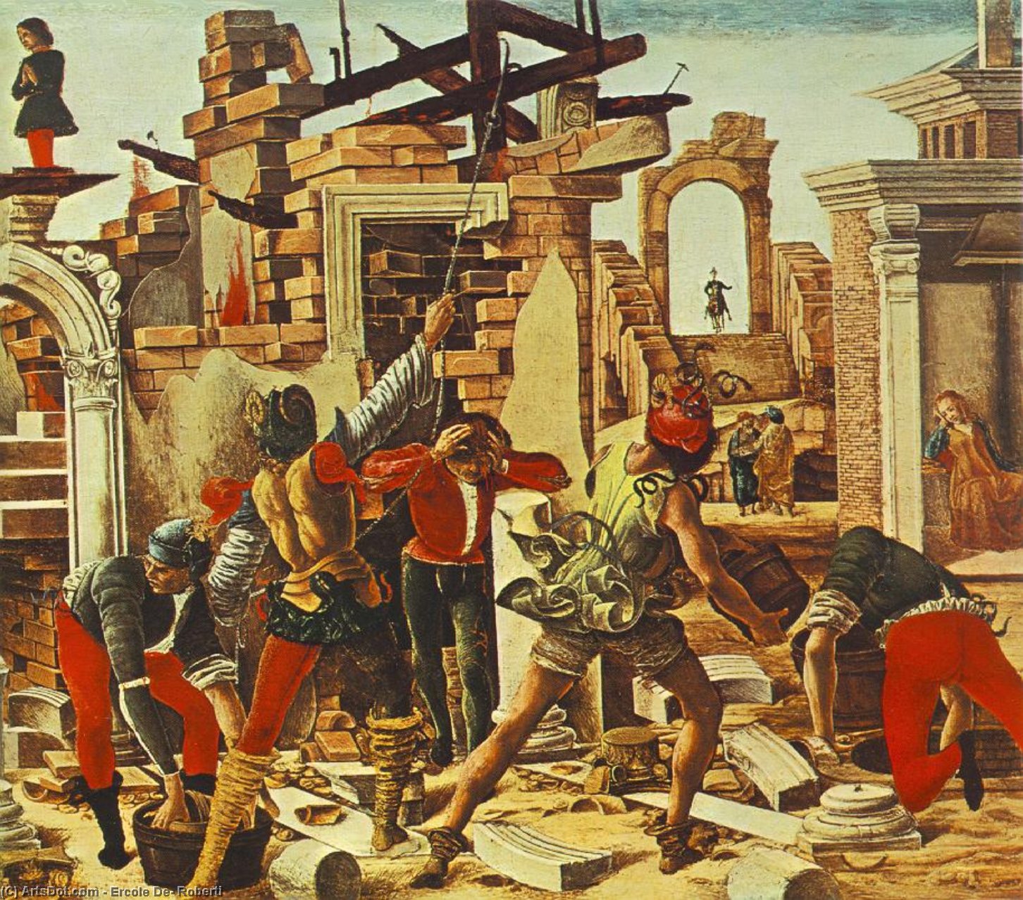 Griffoni Polyptych: Predella (detail) — Ercole De' Roberti