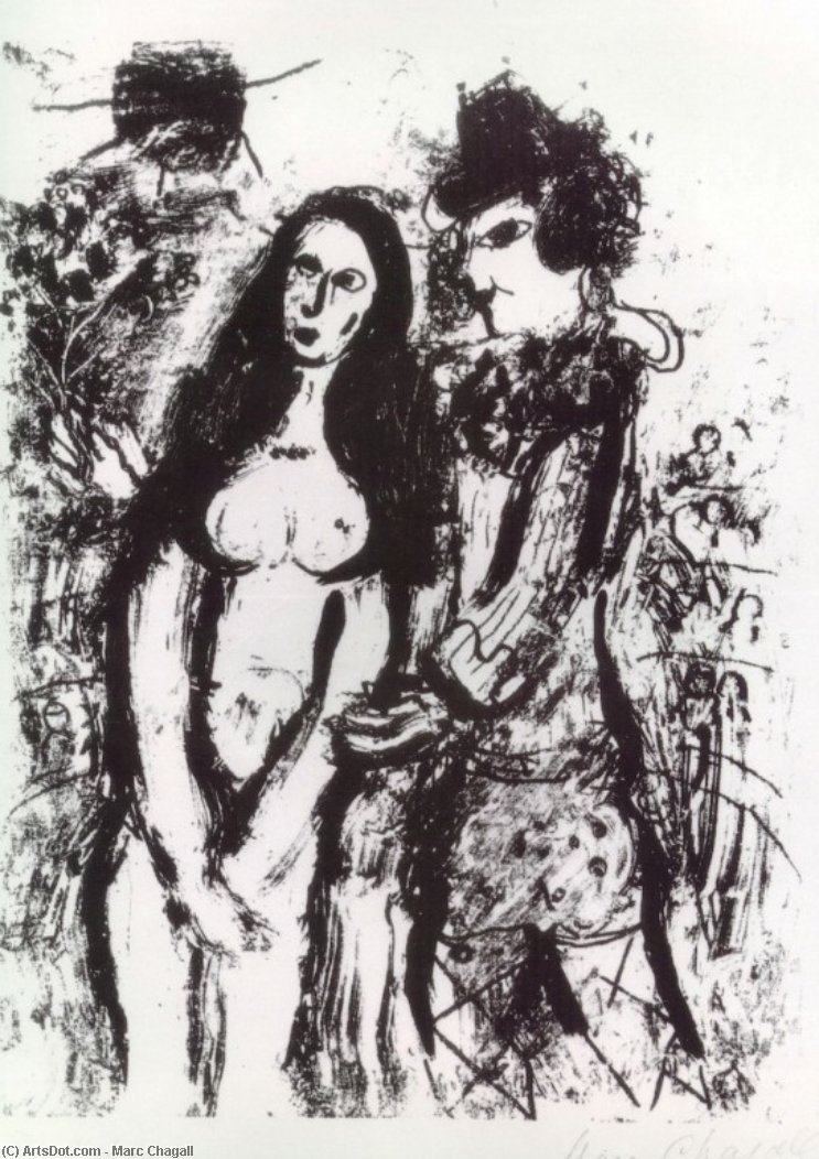 Clown En Amour — Marc Chagall