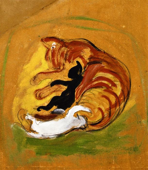 Katze Mit Kätzchen — Franz Marc