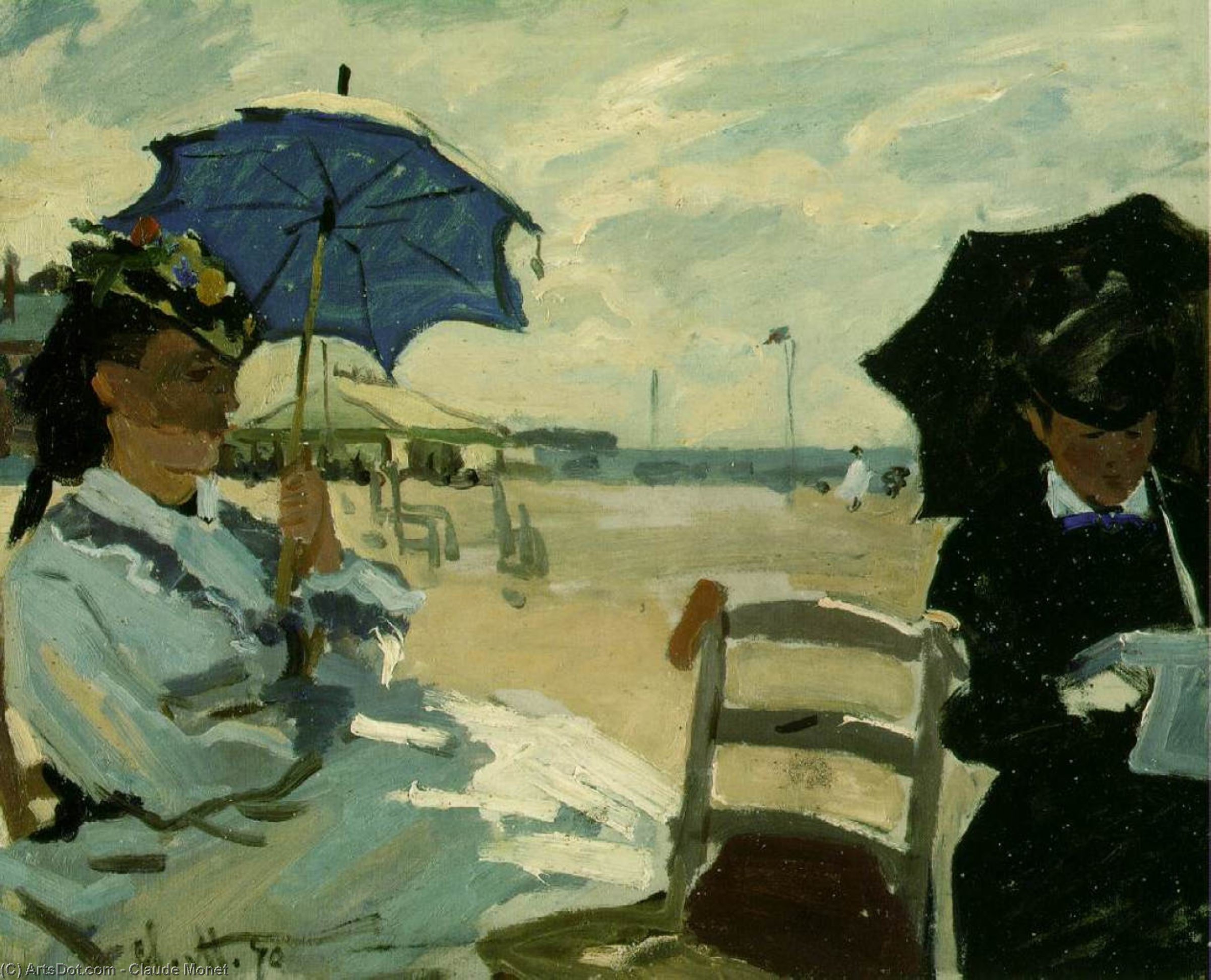 The Beach At Trouville, Ng London — Claude Monet