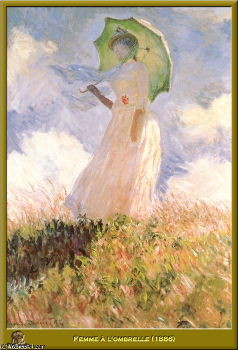 Mulher Com Guarda-chuva Voltada Para A Esquerda — Claude Monet