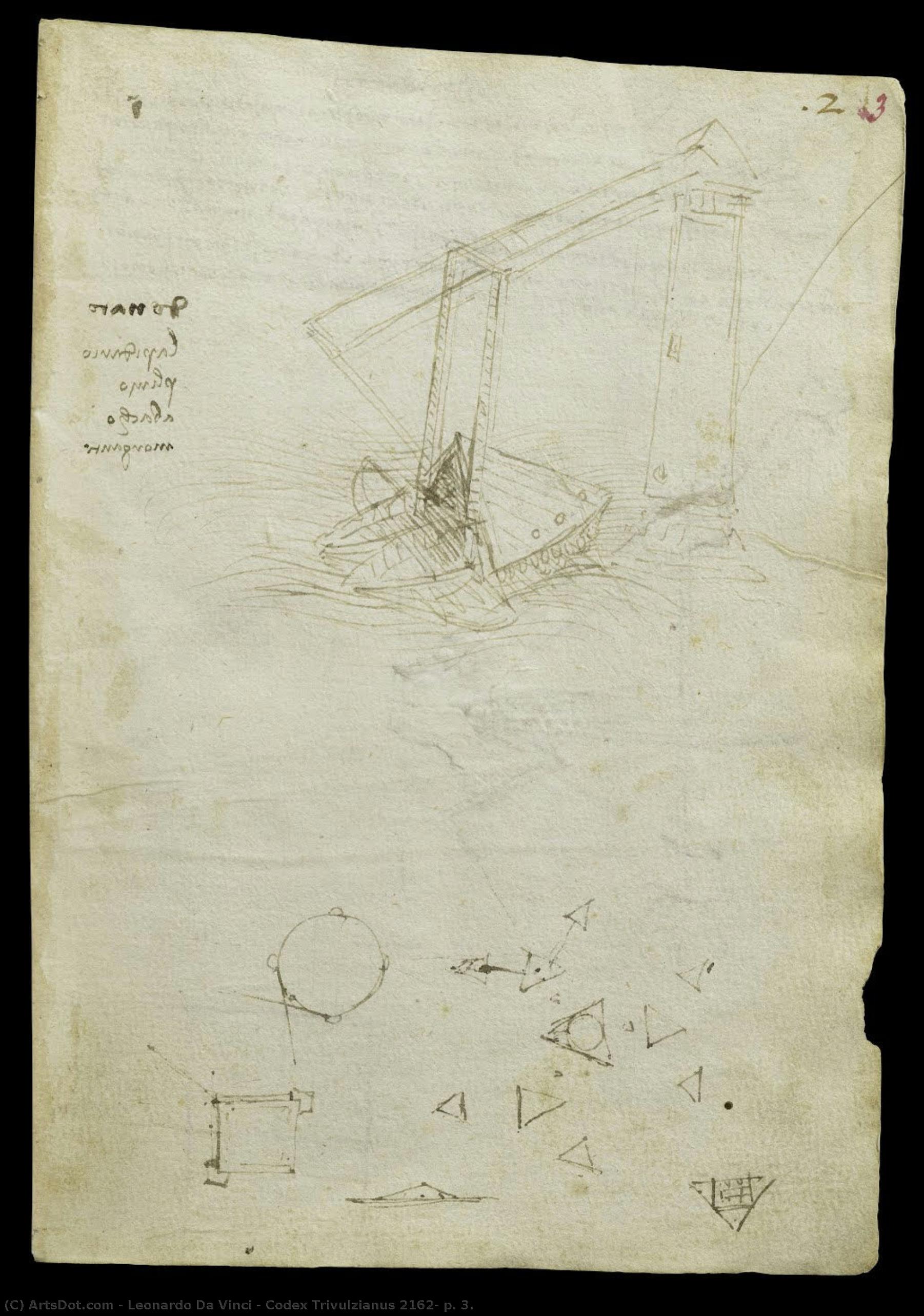 Codex Trivulzianus 2162, Hoja 3. — Leonardo Da Vinci
