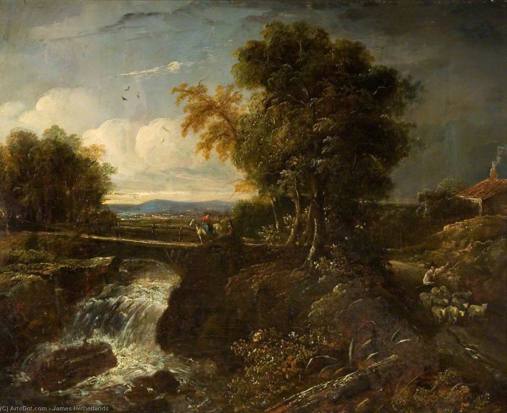 Bridge And Waterfall Scene — 제임스 네덜란드
