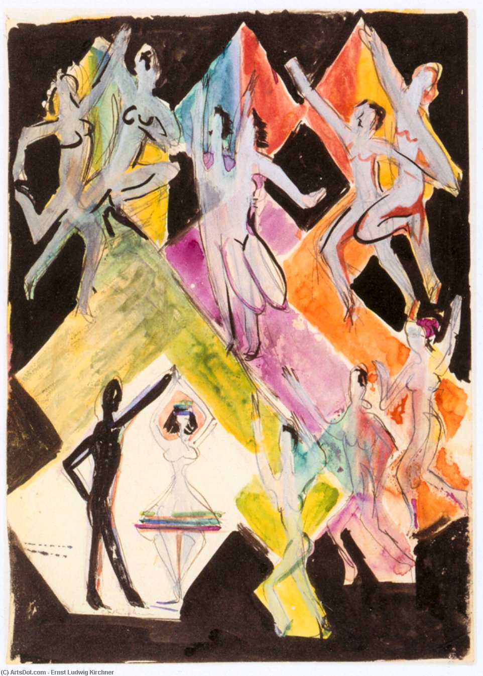 Design For The Wall Painting Colourful Dance — Ernst Ludwig Kirchner
