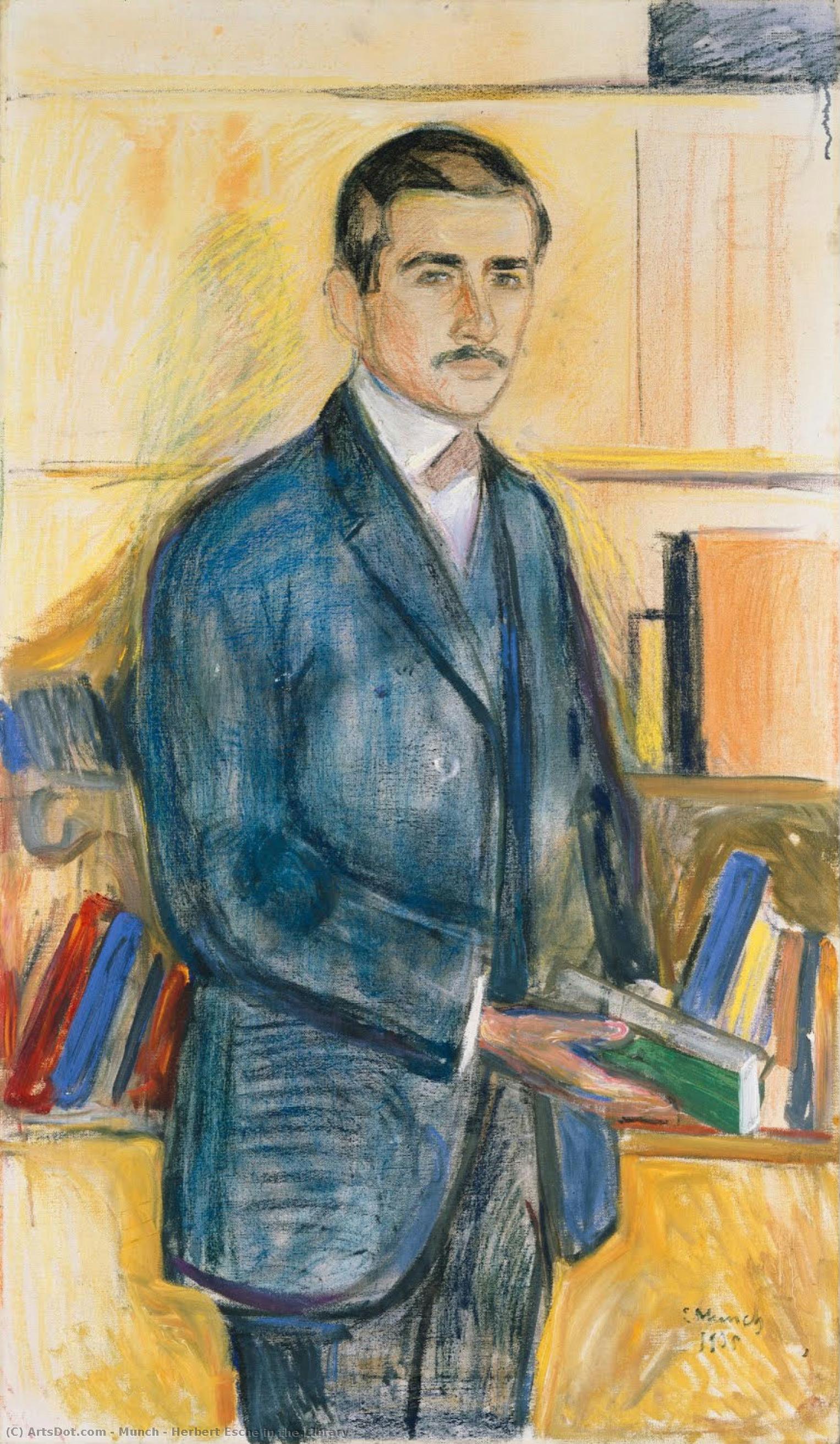 Kütüphanede Herbert Esche — Edvard Munch