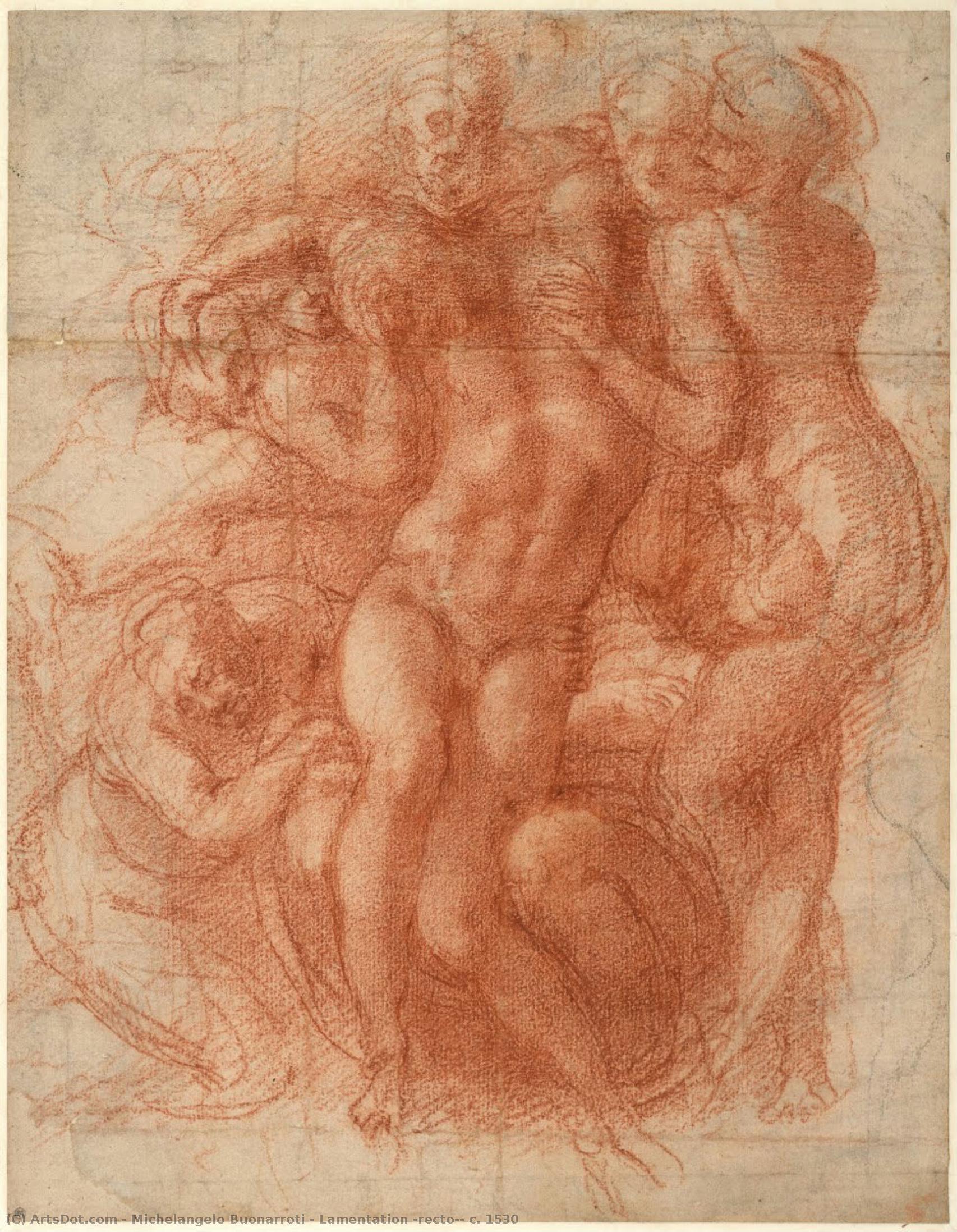 Lamentation (recto), C. 1530 — Michelangelo Buonarroti