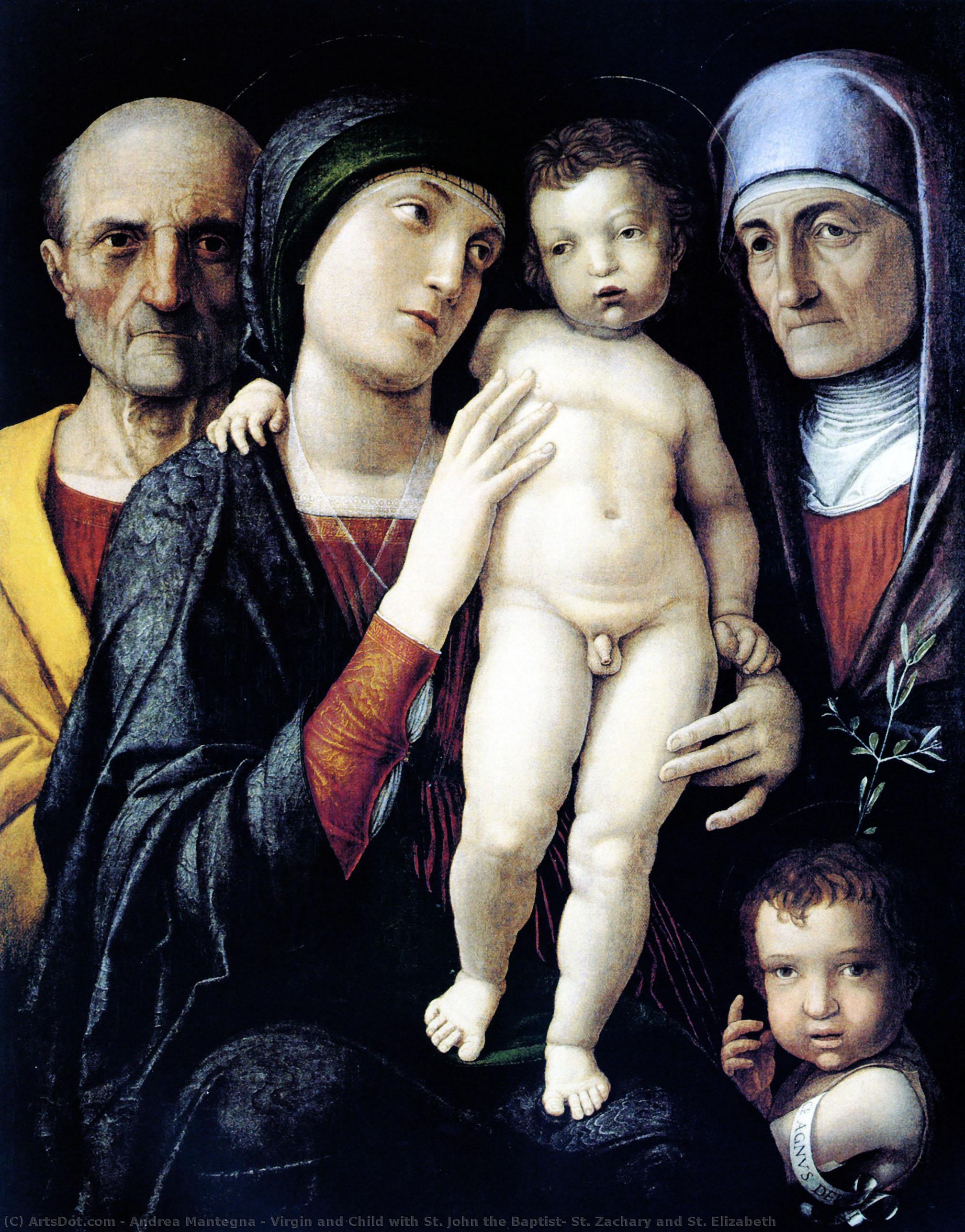 Virgin And Child With St. John The Baptist, St. Zachary And St. Elizabeth — Andrea Mantegna