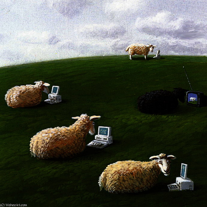 Sheepwith Lap Tops — Michael Sowa