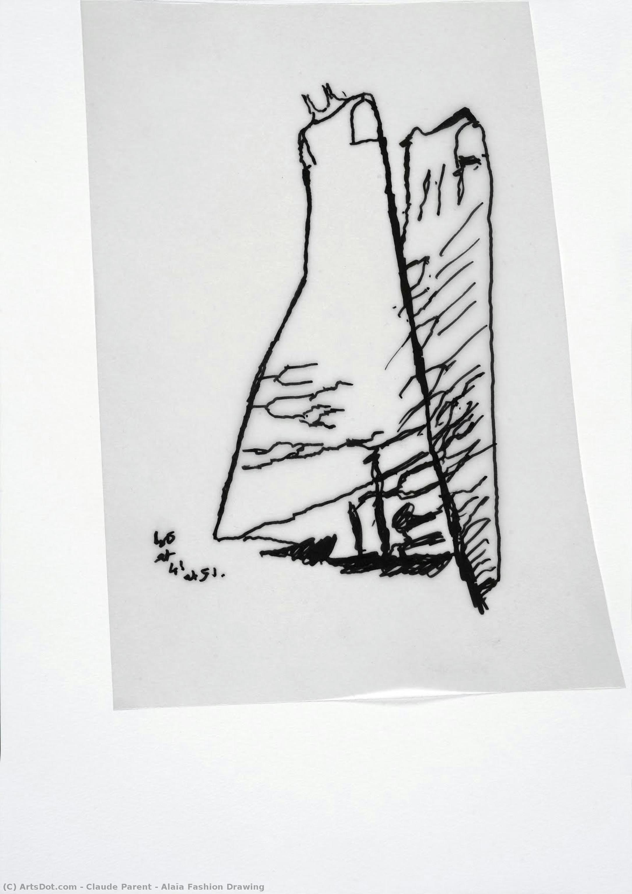 Alaïa Fashion Drawing — Claude Parent