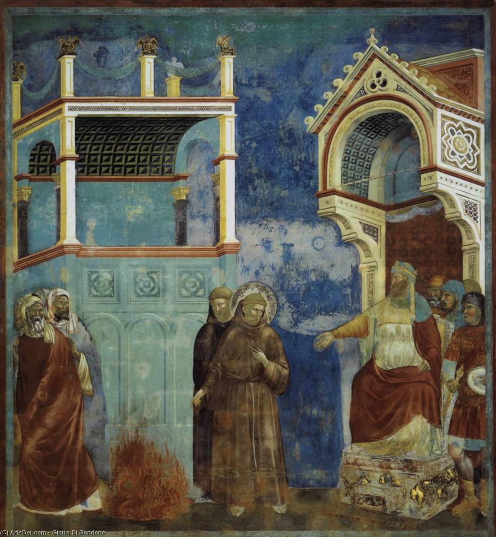 La Leyenda De San Francisco: 11. San Francisco Ante El Sultán (juicio Por Fuego) — Giotto Di Bondone