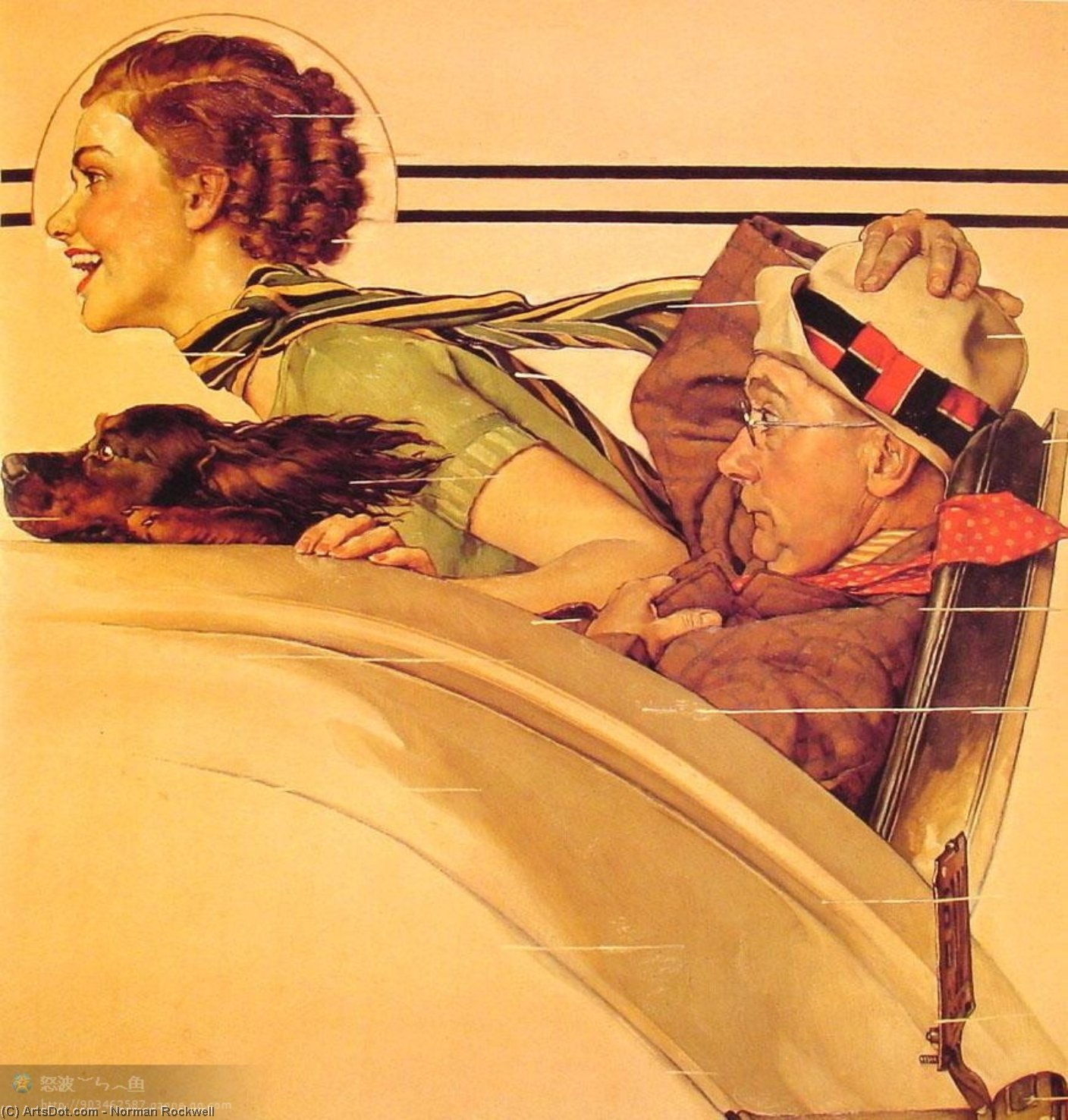 Couple In Rumble Seat — Norman Rockwell
