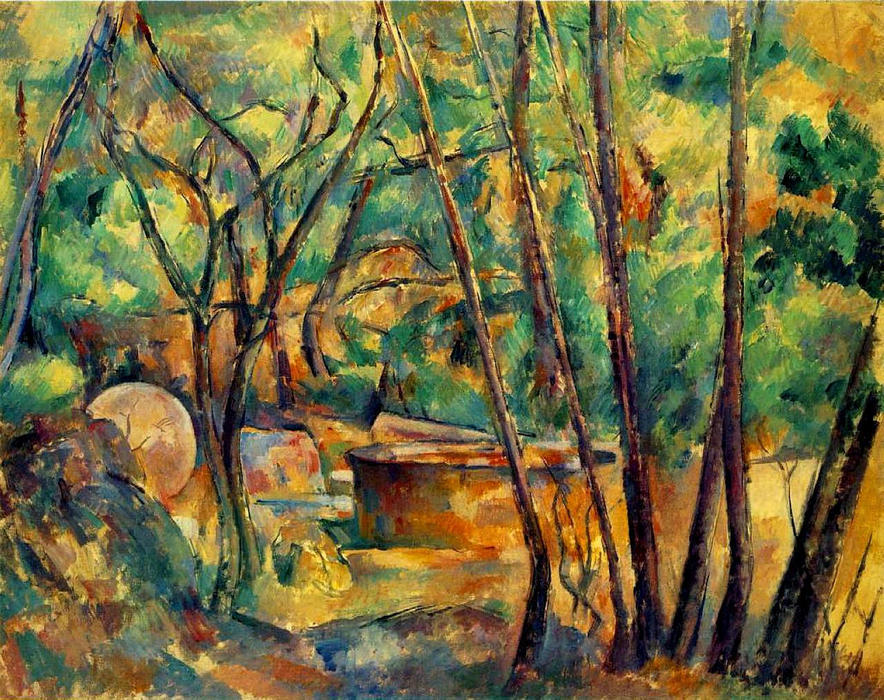 Millstone And Cistern Under Trees — Paul Cézanne
