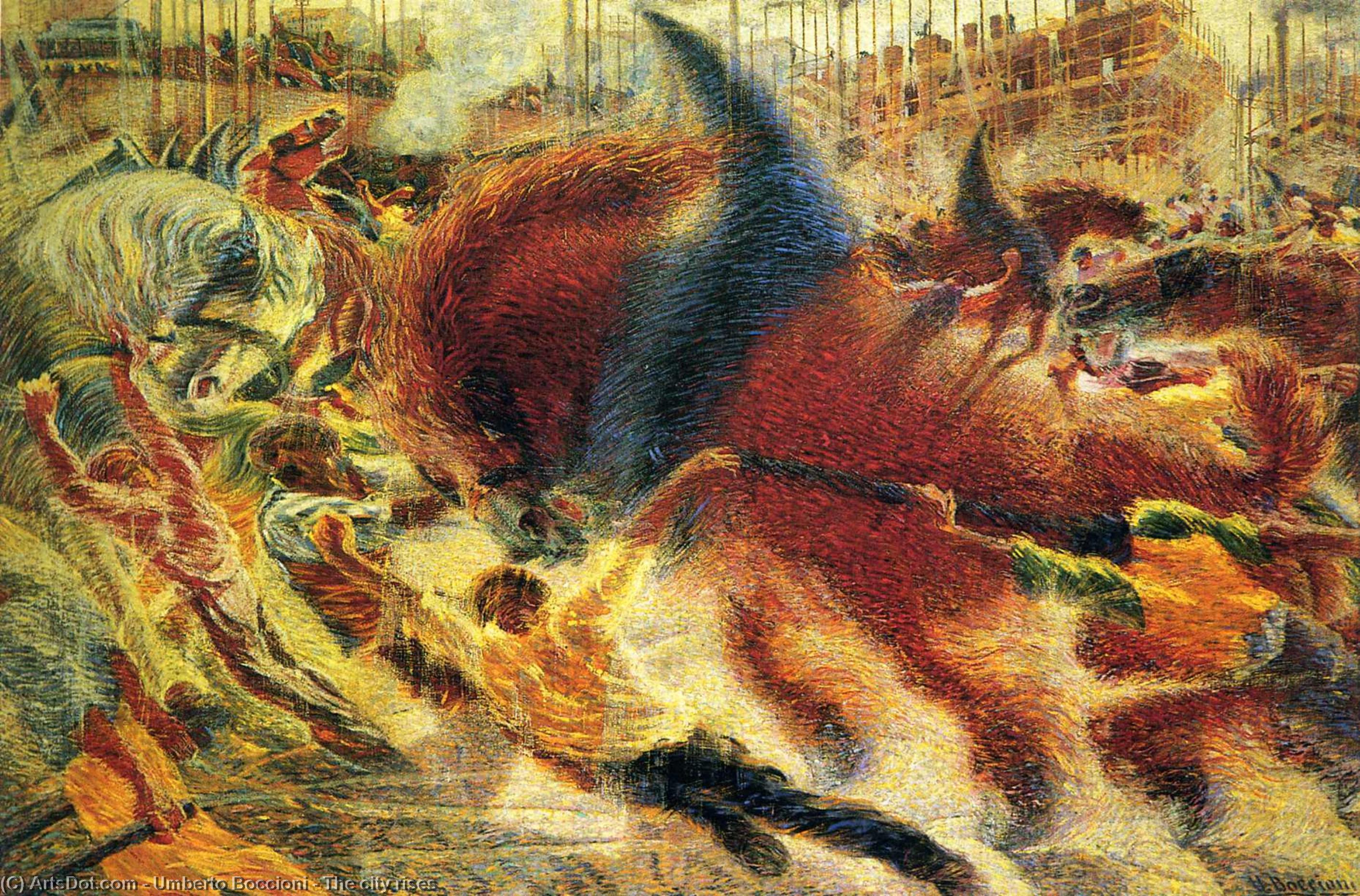 A Város Felépítése — Boccioni