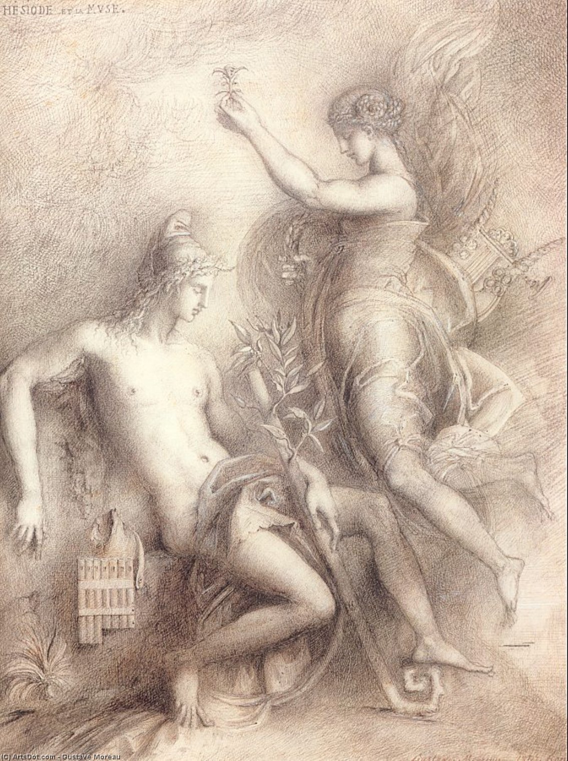 Hésiode Et La Muse — Gustave Moreau