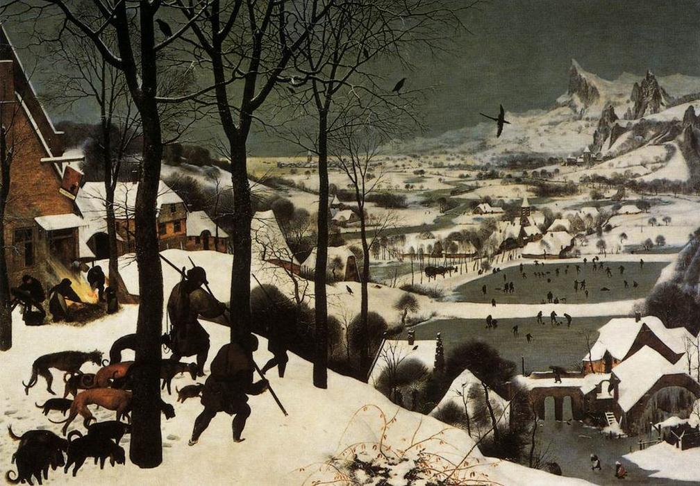 Lovci V Snehu — Pieter Bruegel Starší
