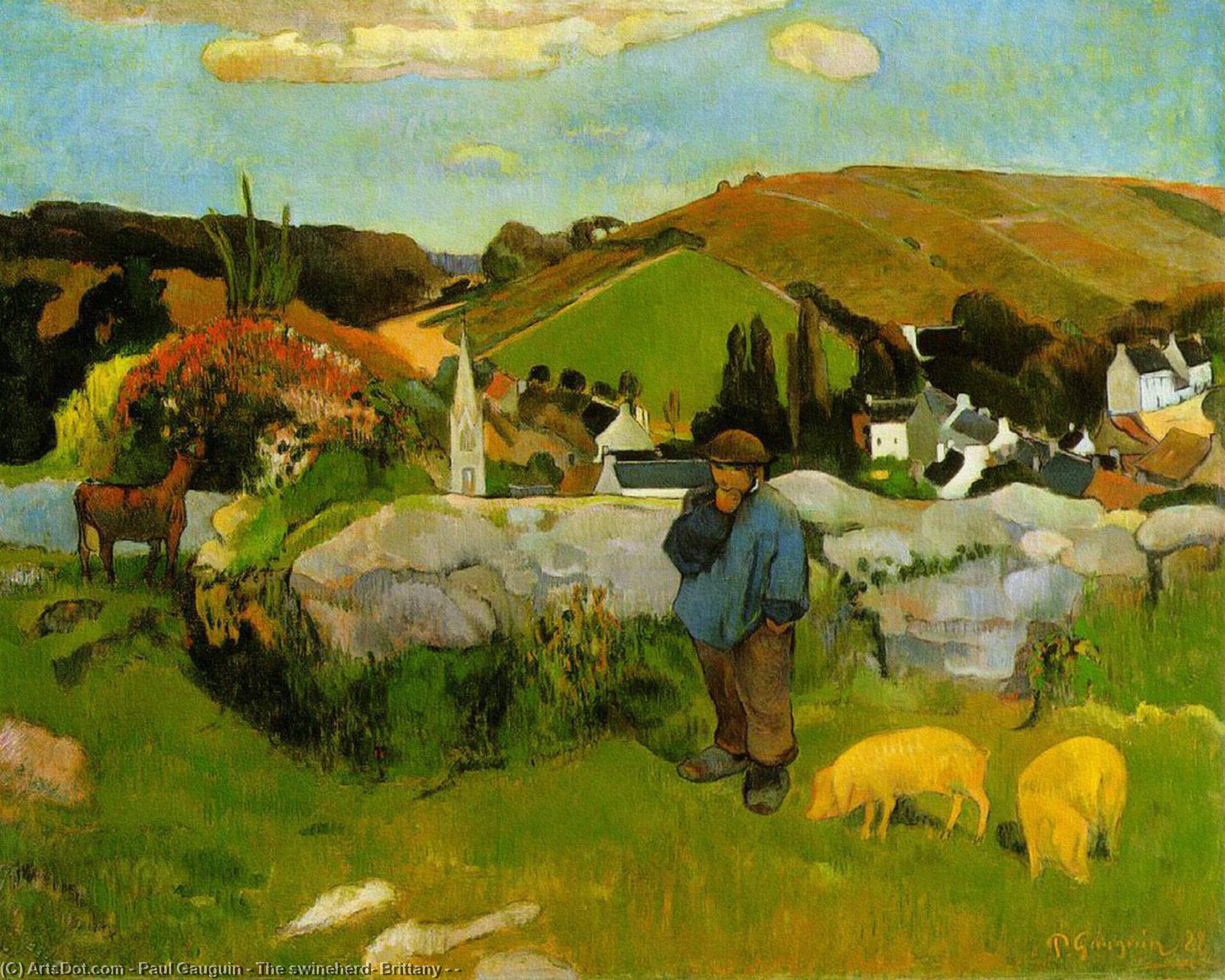 The Swineherd, Brittany - - — Eugène Henri Paul Gauguin